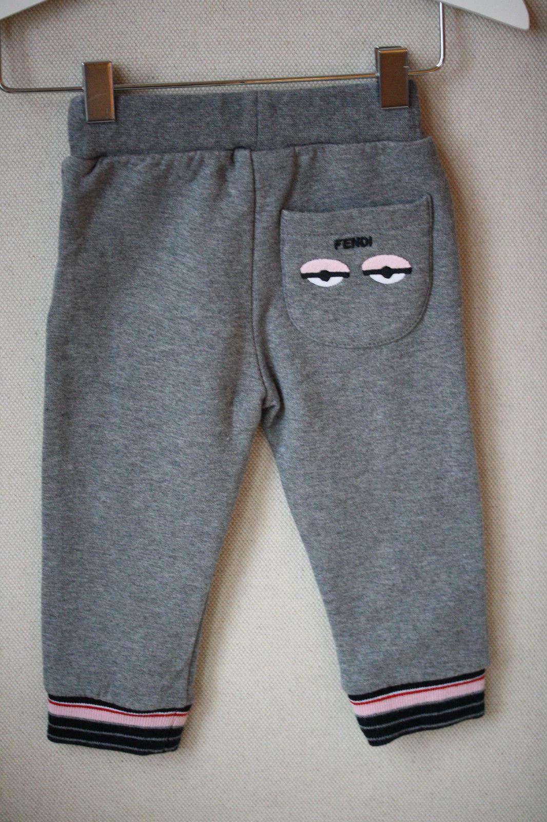 FENDI BABY GREY MONSTER TRACKSUIT TROUSERS 6 MONTHS - Image 2