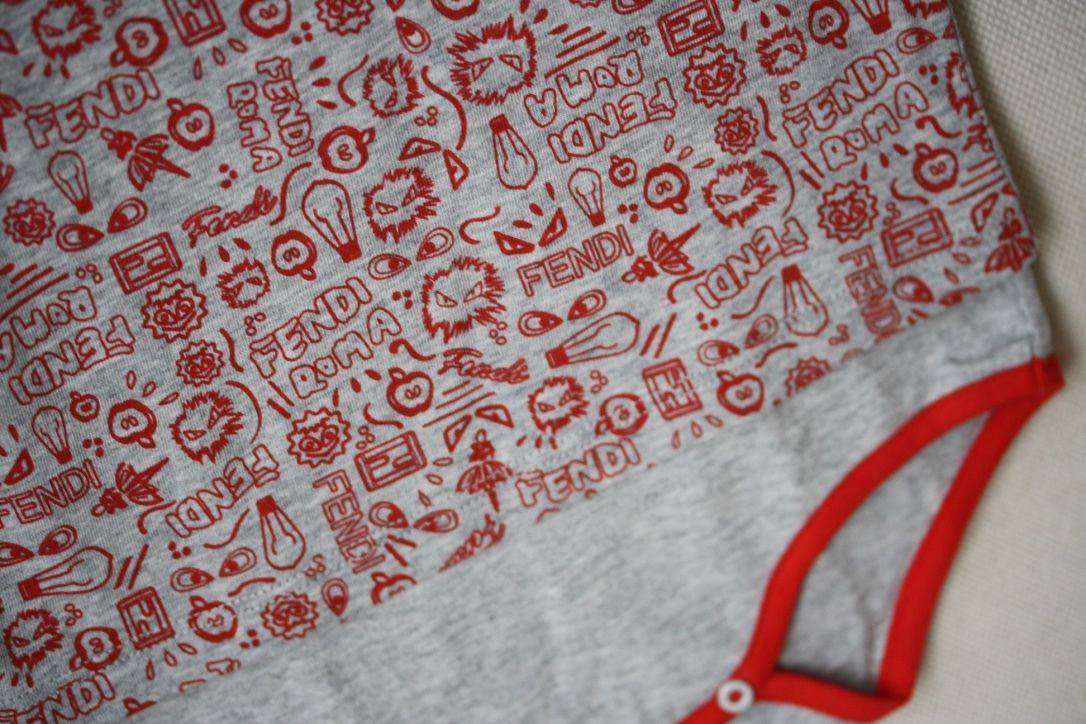 FENDI BABY GREY RED MONSTER ROMA SHORTIE 12 MONTHS - Image 3