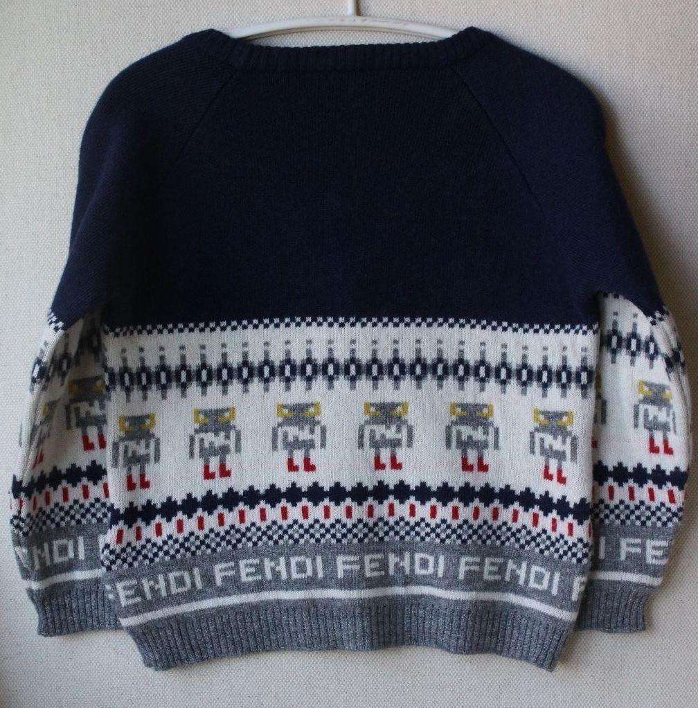 FENDI BABY MONSTER FAIRISLE CARDIGAN 24 MONTHS - Image 3