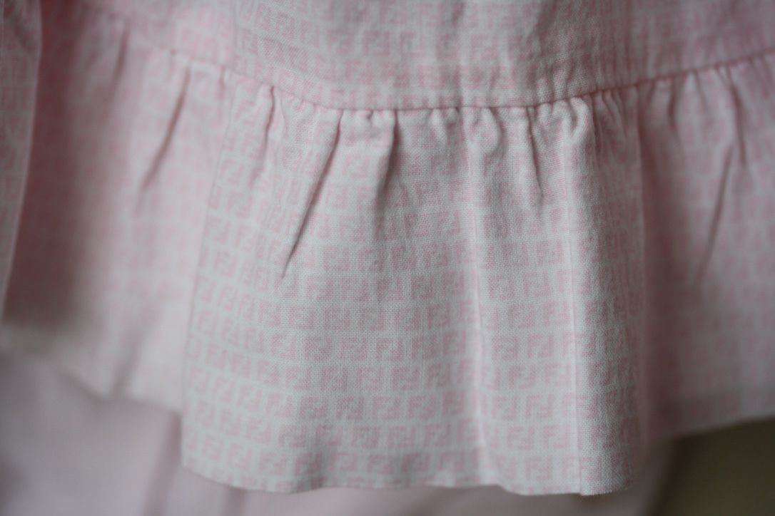 FENDI BABY PINK ZUCCA SUN DRESS AND BLOOMERS 6 MONTHS - Image 2