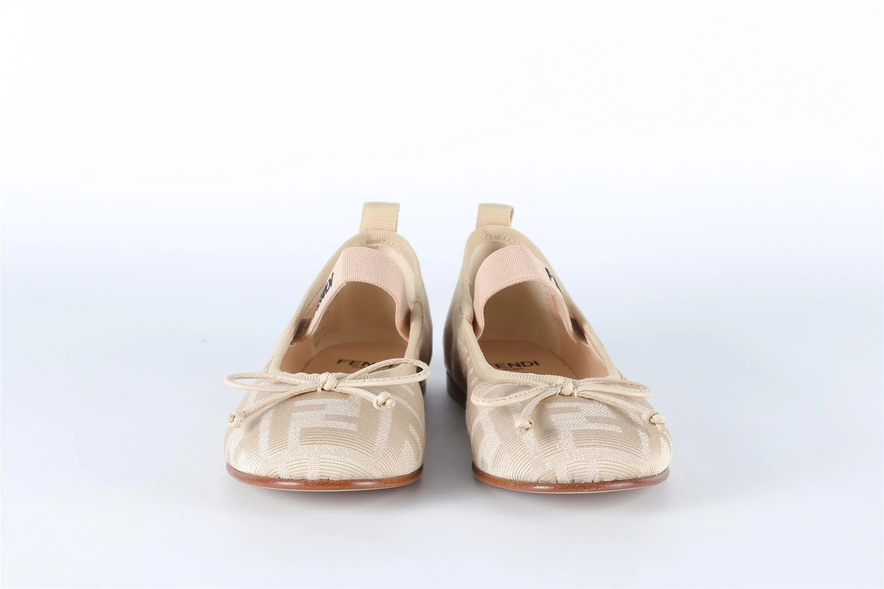 FENDI BEIGE KIDS GIRLS BALLET FLATS EU 28 UK 10 US 11 - Image 3