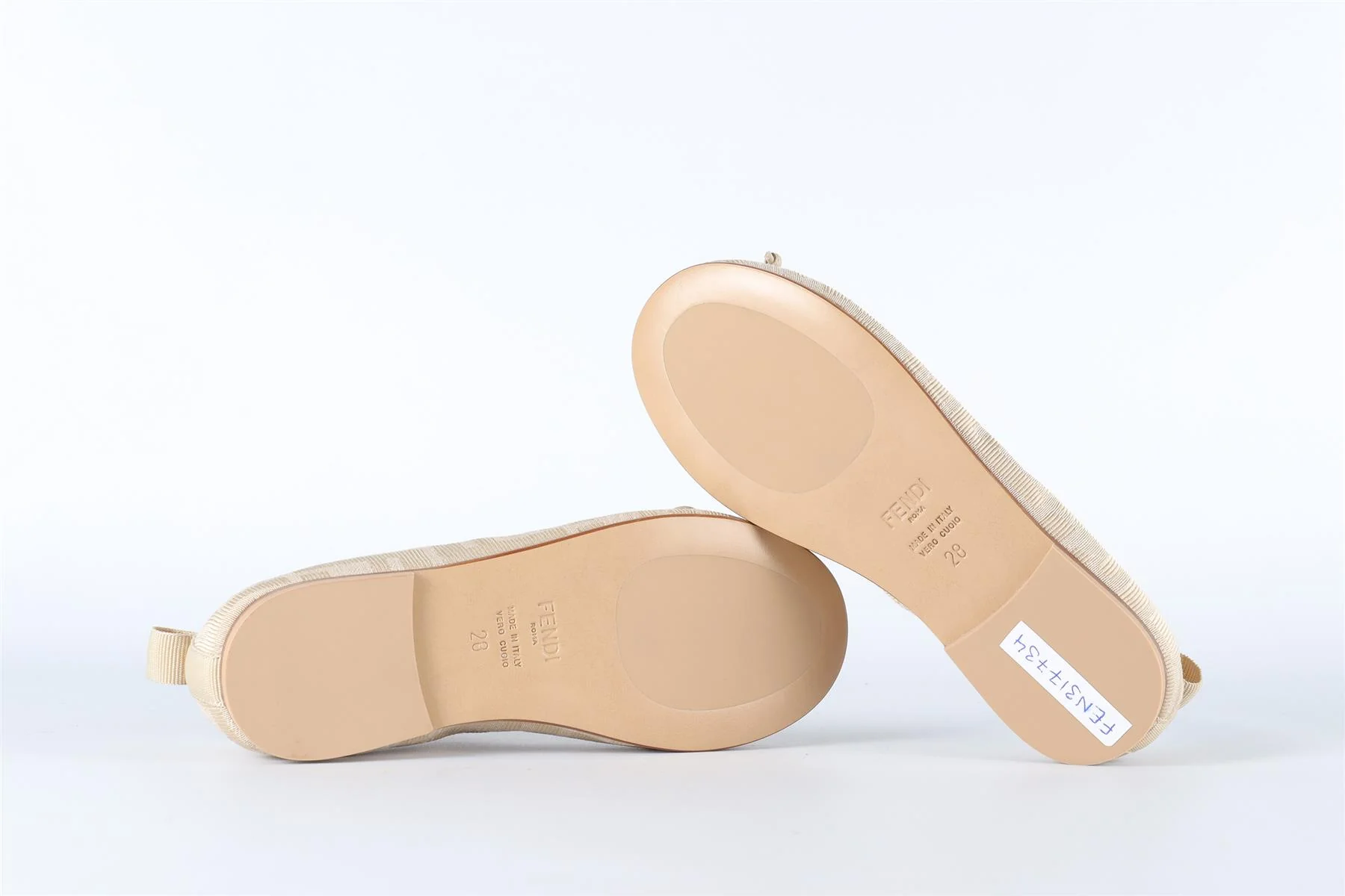 FENDI BEIGE KIDS GIRLS BALLET FLATS EU 28 UK 10 US 11 - Image 6