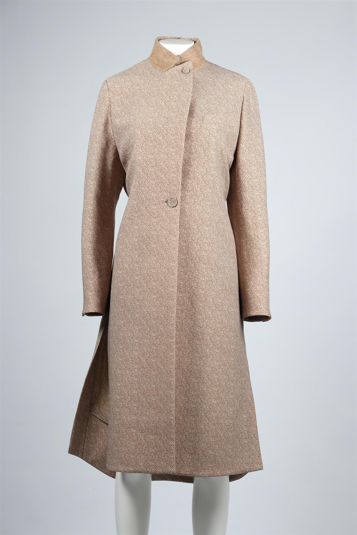 FENDI BEIGE WOOL BLEND COAT IT 42 UK 10 - Image 2