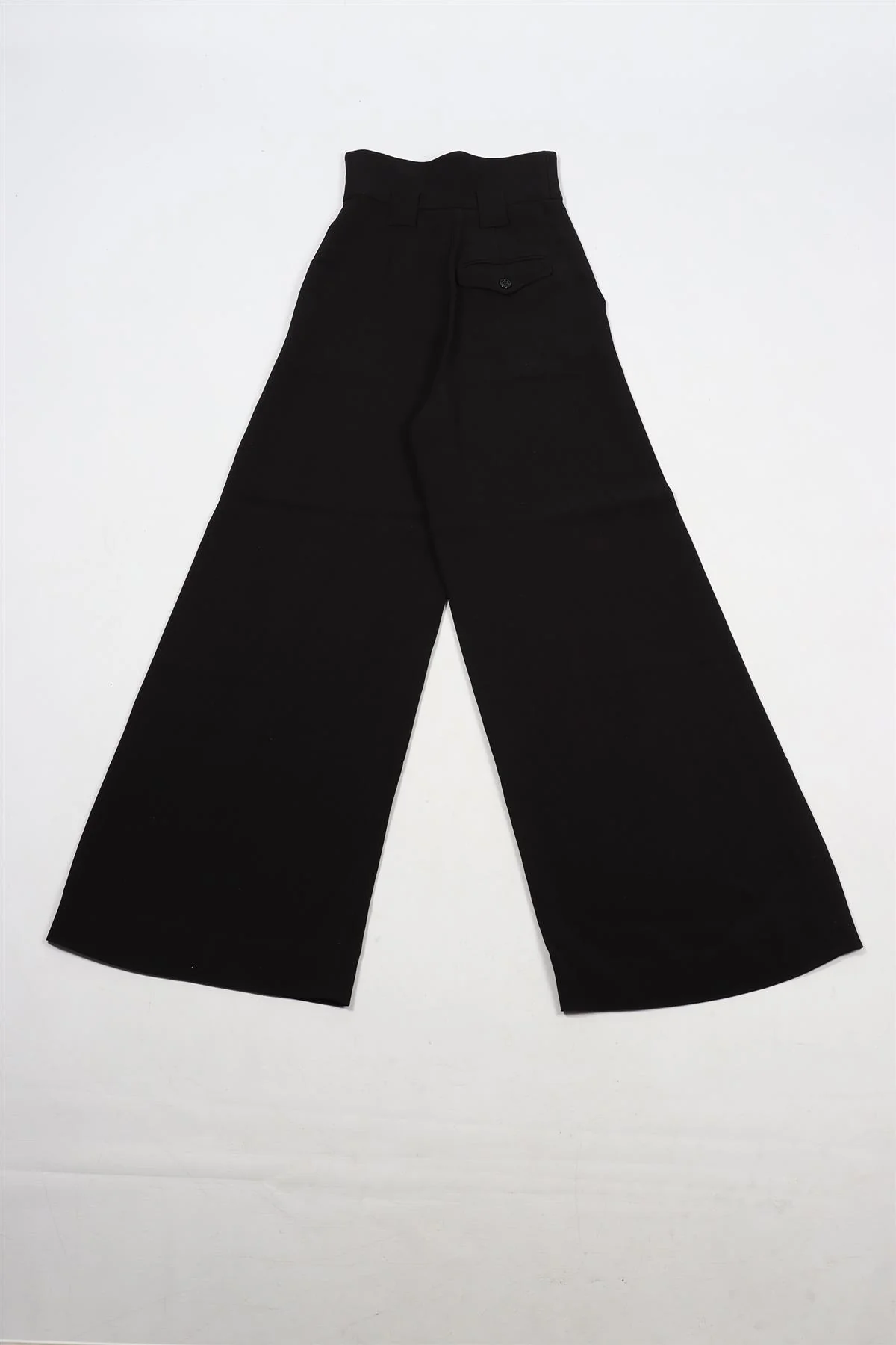 FENDI BLACK CREPE WIDE LEG PANTS IT 38 UK 6 - Image 5