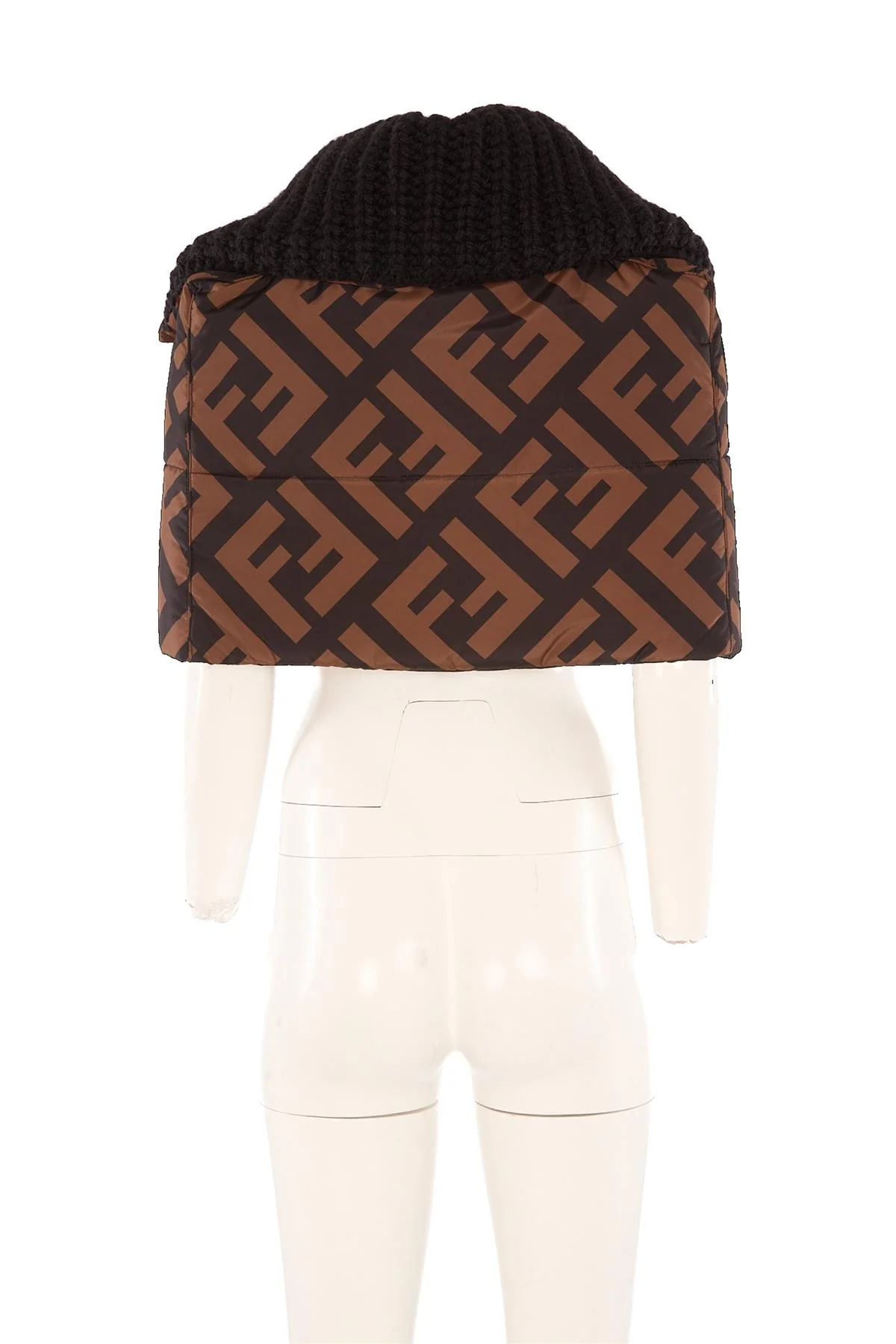 FENDI BLACK FF PADDED SHELL CAPE IT 42 UK 10 - Image 4