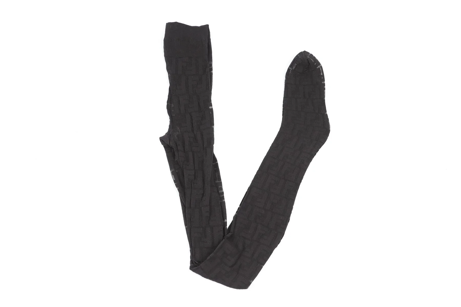 FENDI BLACK FF TIGHTS UK 10 - Image 6