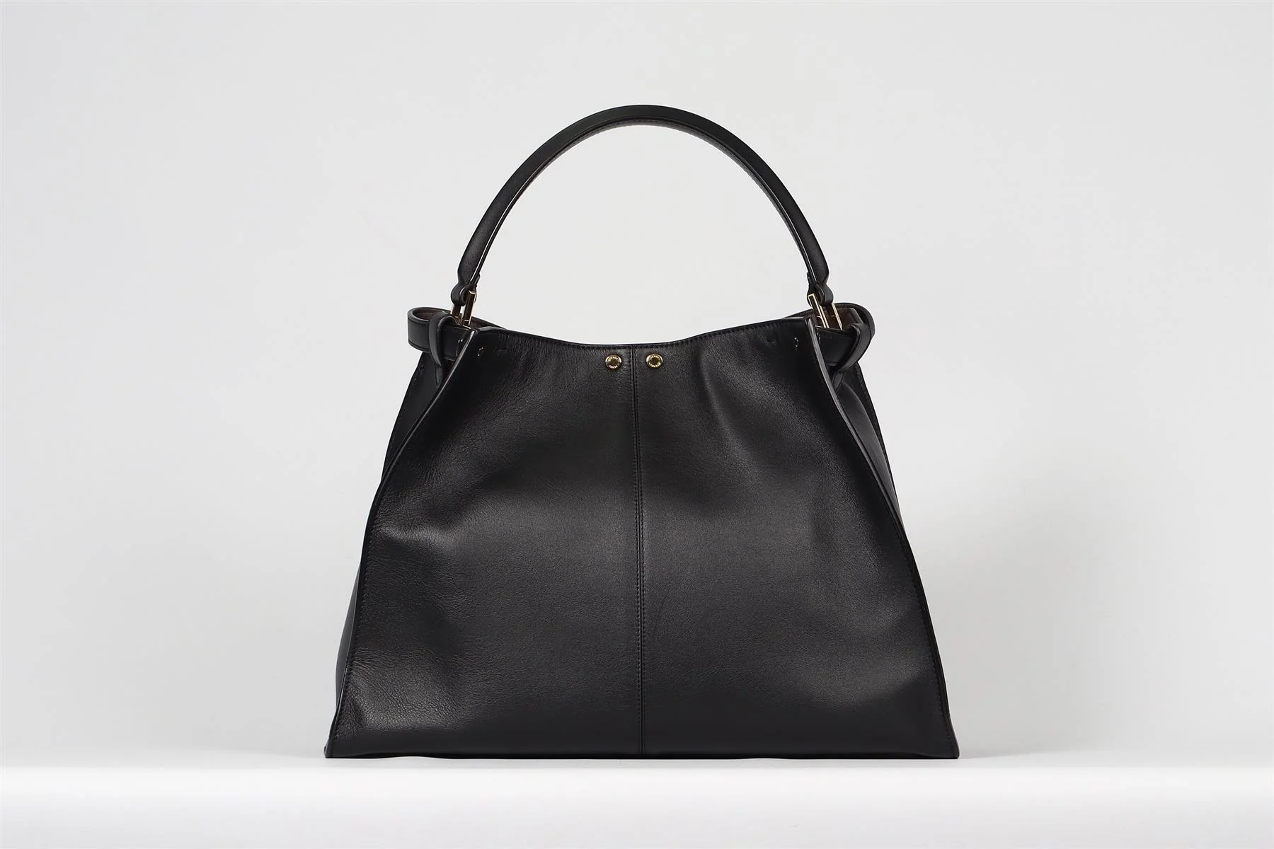 FENDI BLACK PEEKABOO X-LITE LEATHER TOTE BAG - Image 5