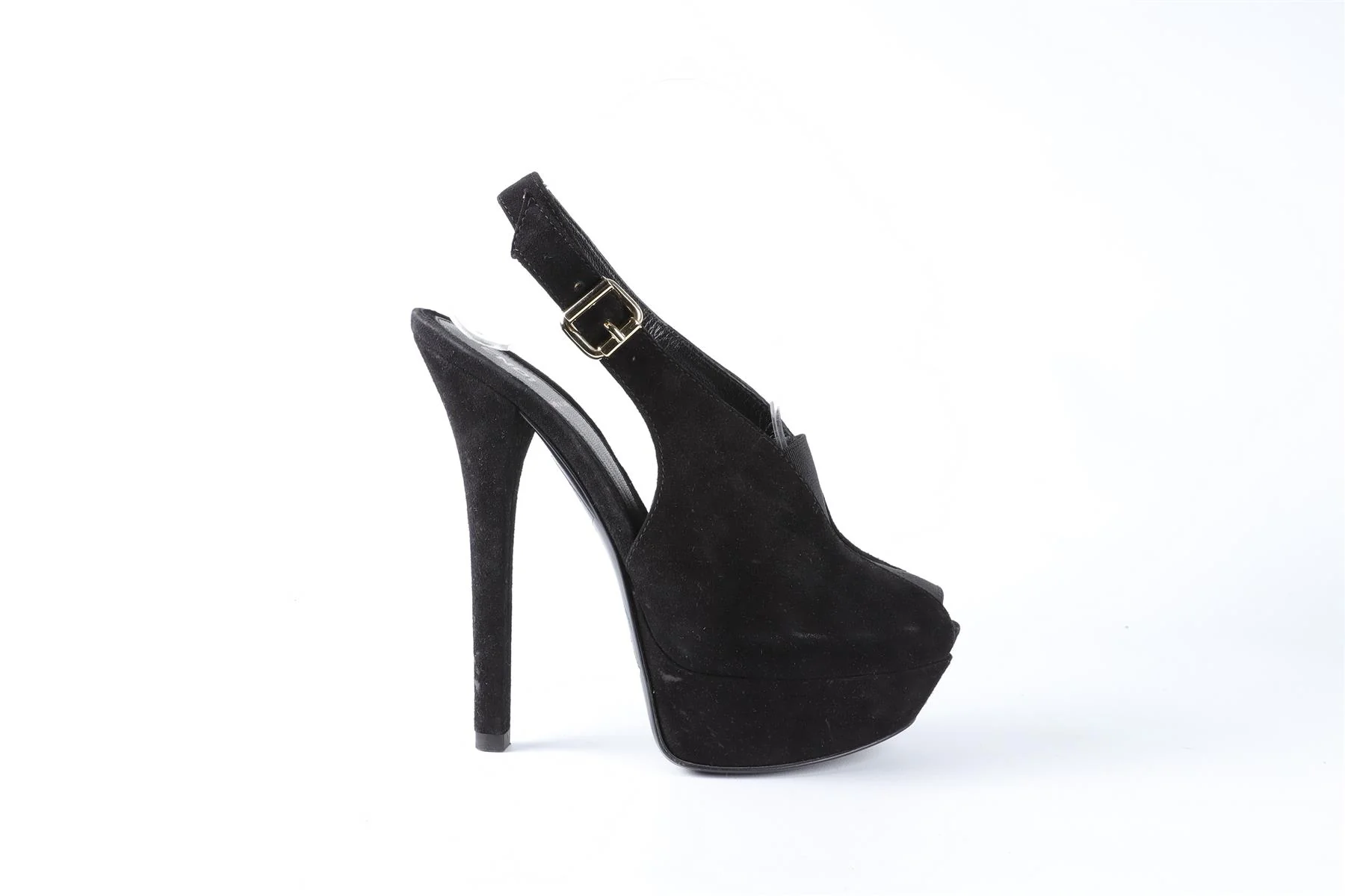 FENDI BLACK SUEDE PLATFORM SANDALS EU 36 UK 3 US 6 - Image 2