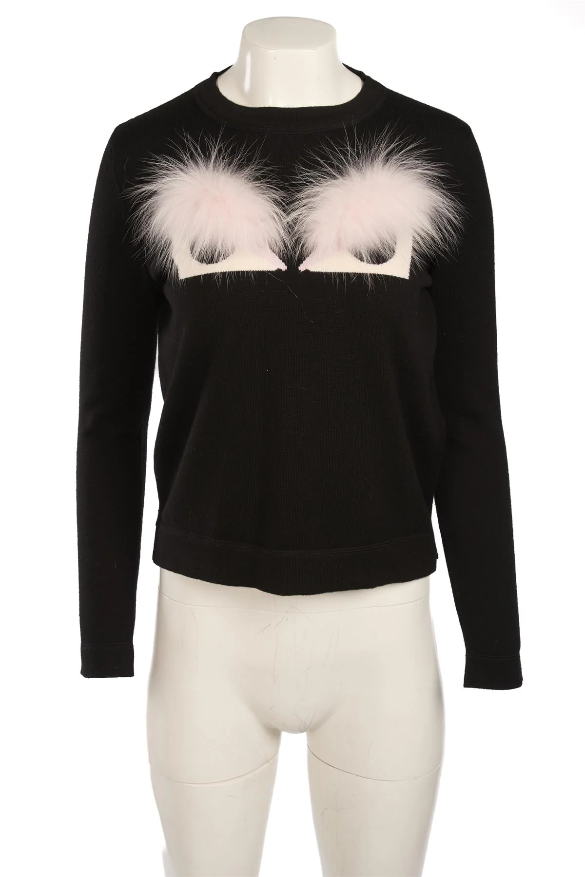 FENDI BLACK WOOL SWEATER IT 40 UK 8 - Image 2