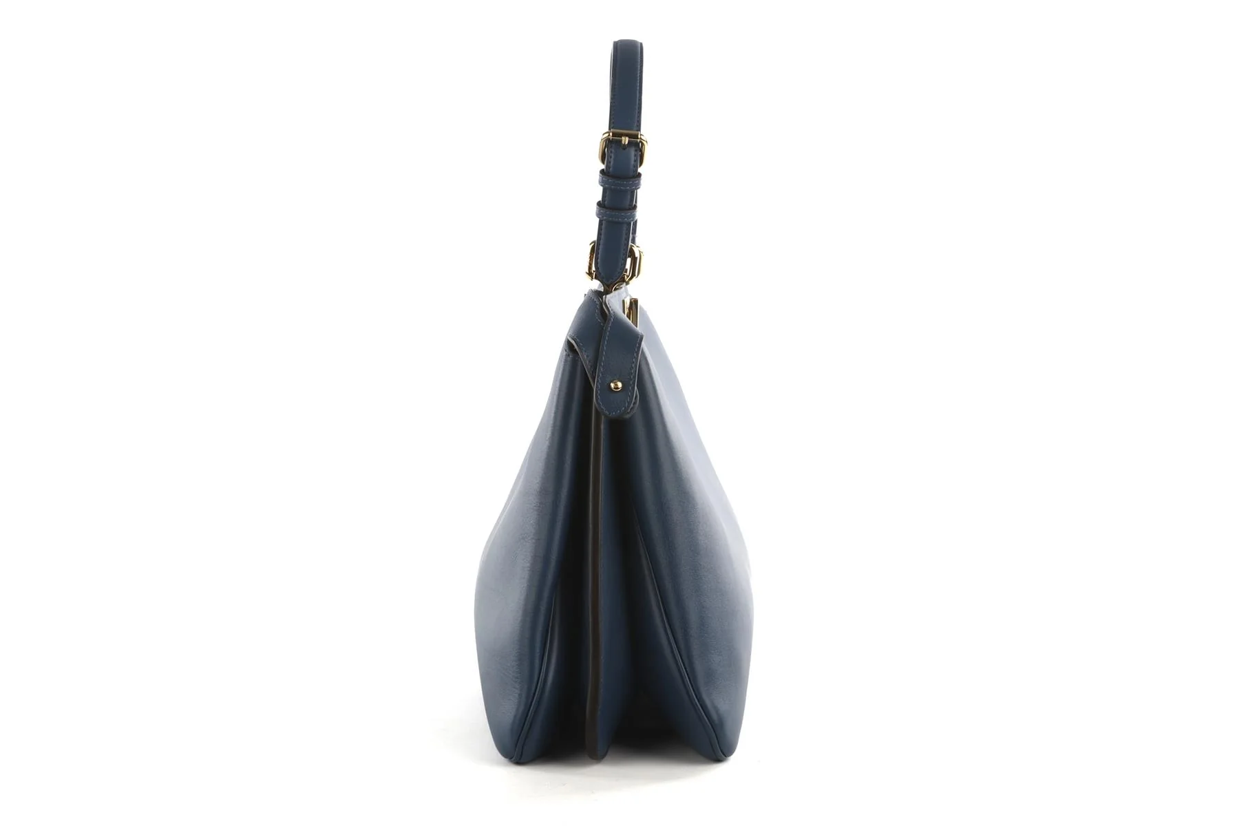 FENDI BLUE PEEKABOO SOFT LARGE LEATHER TOTE BAG - Image 4