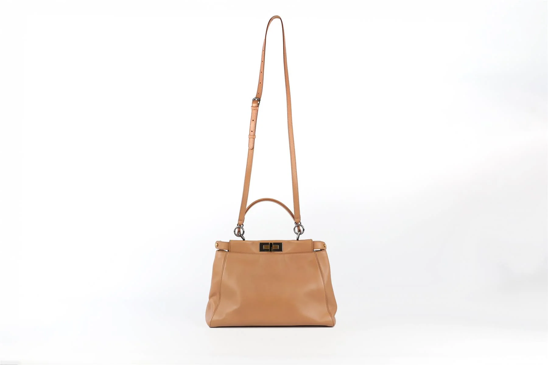 FENDI BROWN PEEKABOO MEDIUM LEATHER AND PYTHON TOTE BAG - Image 3