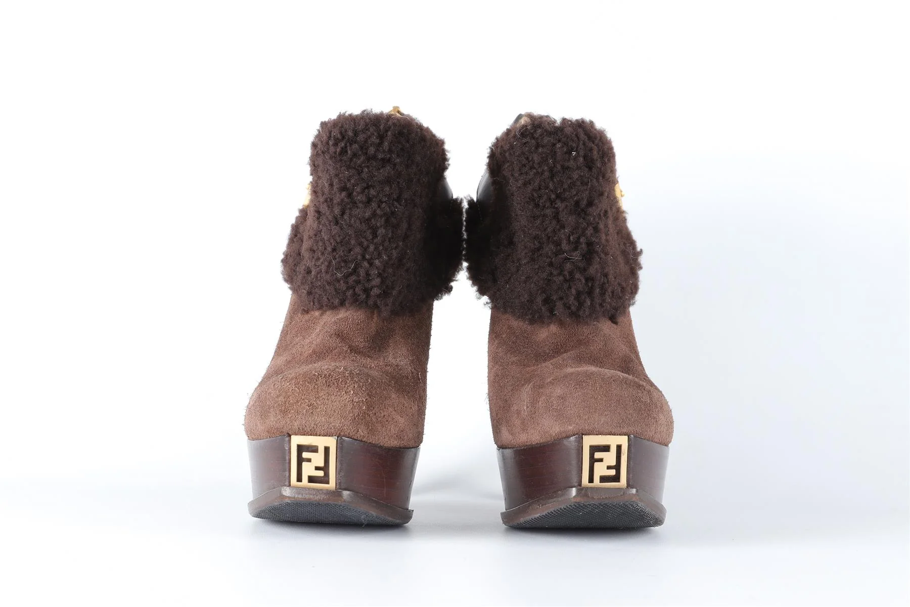 FENDI BROWN SUEDE ANKLE BOOTS EU 38 UK 5 US 8 - Image 3