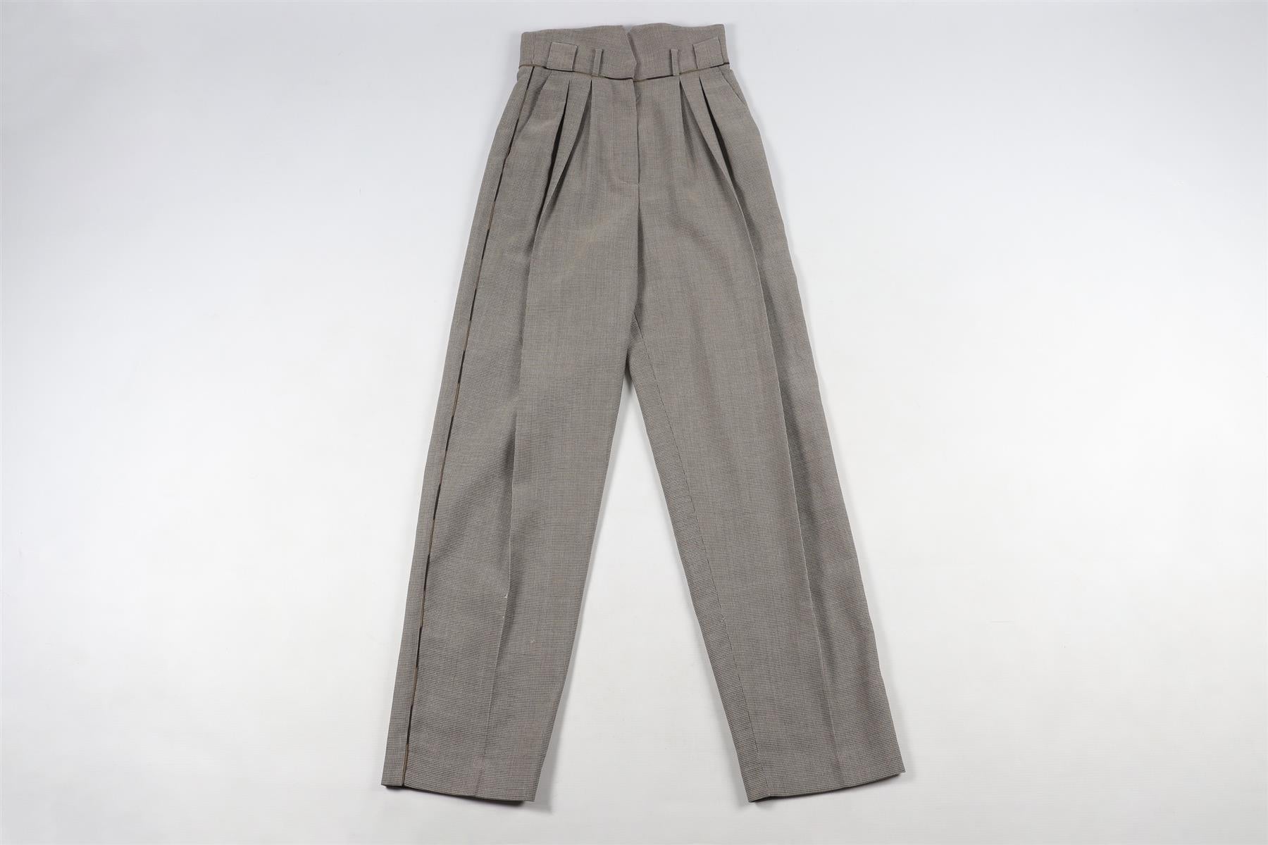 FENDI BROWN WOOL STRAIGHT LEG PANTS IT 38 UK 6 - Image 2