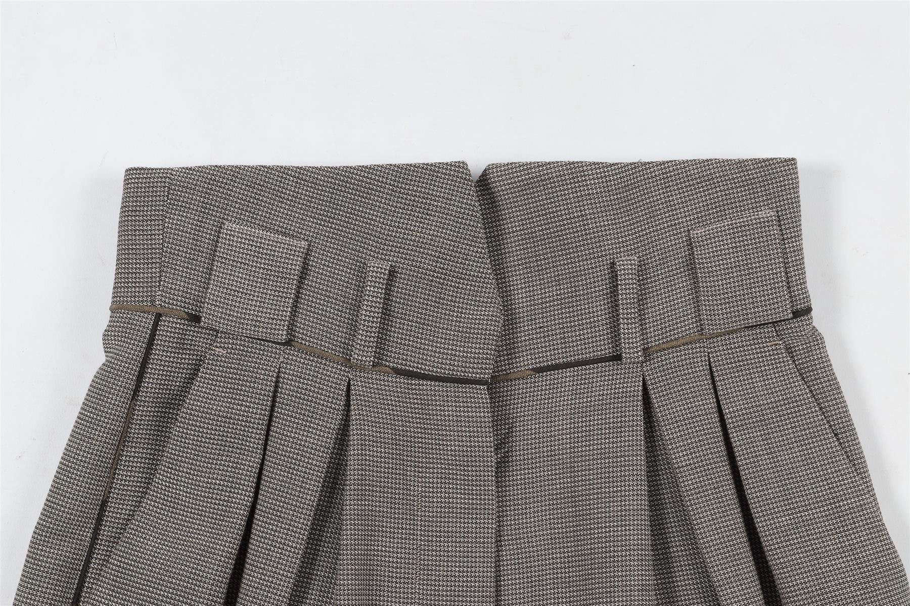 FENDI BROWN WOOL STRAIGHT LEG PANTS IT 38 UK 6 - Image 3