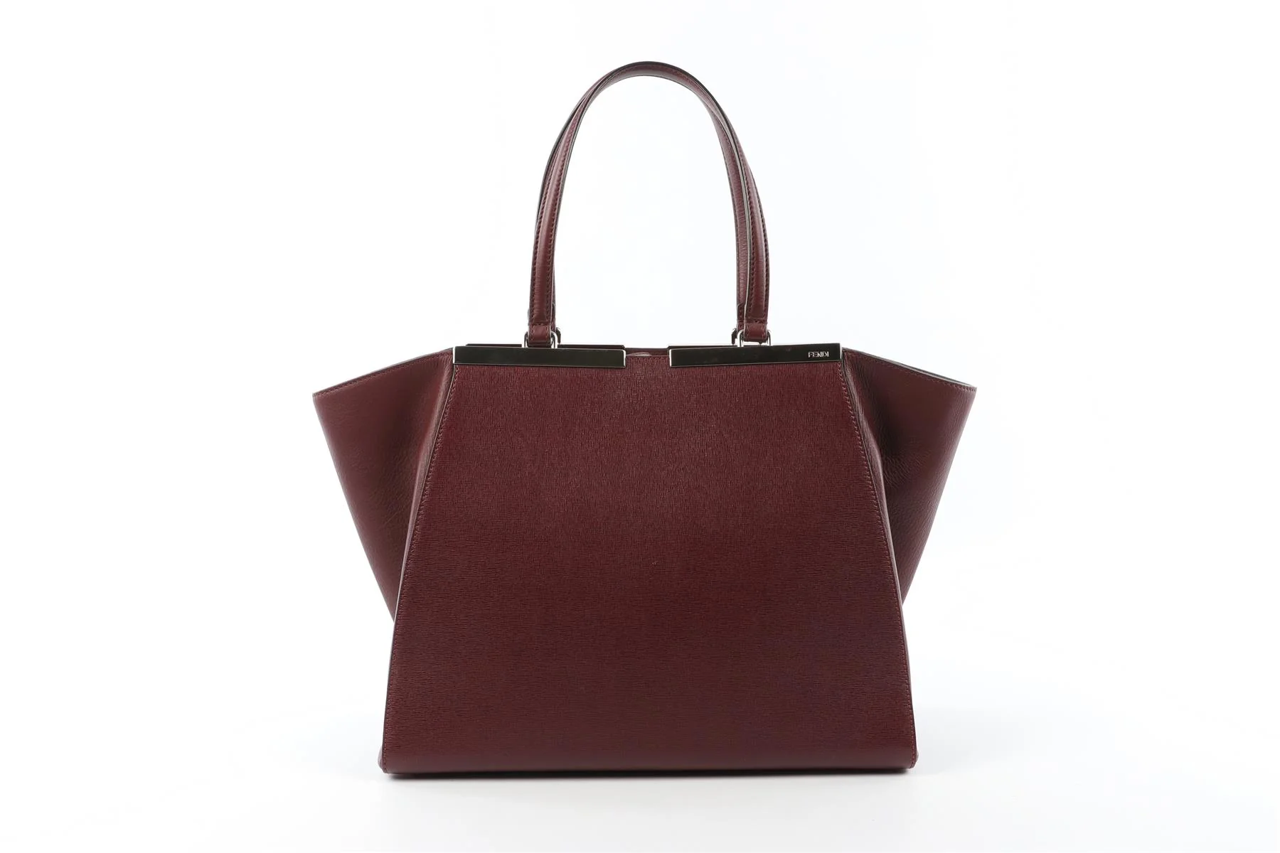 FENDI BURGUNDY 3 JOURS LARGE LEATHER TOTE BAG - Image 2