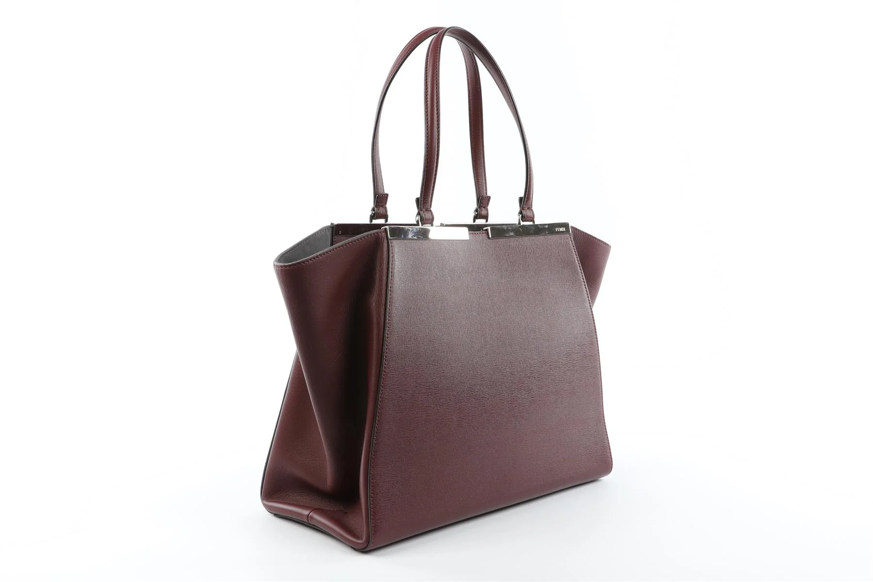 FENDI BURGUNDY 3 JOURS LARGE LEATHER TOTE BAG - Image 3