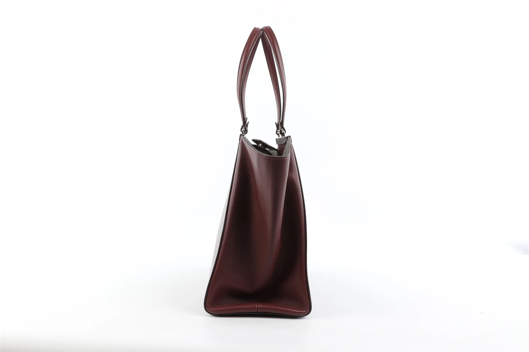 FENDI BURGUNDY 3 JOURS LARGE LEATHER TOTE BAG - Image 4