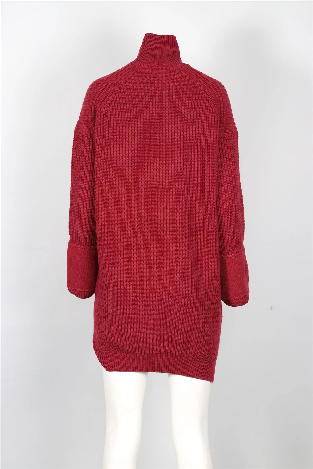 FENDI BURGUNDY CASHMERE MINI DRESS IT 38 UK 6 - Image 4