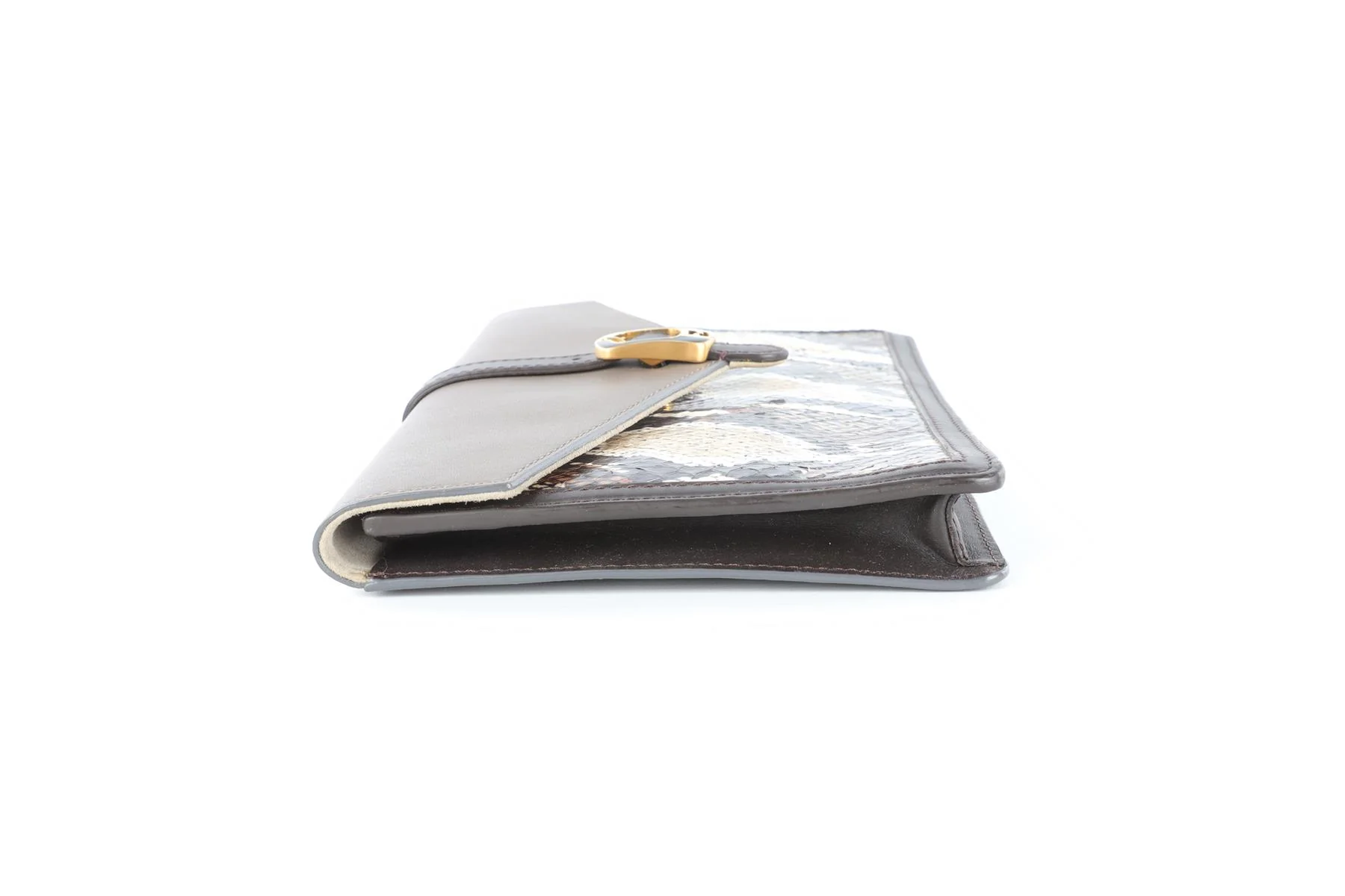 FENDI BUSTINA BROWN LEATHER CLUTCH - Image 3