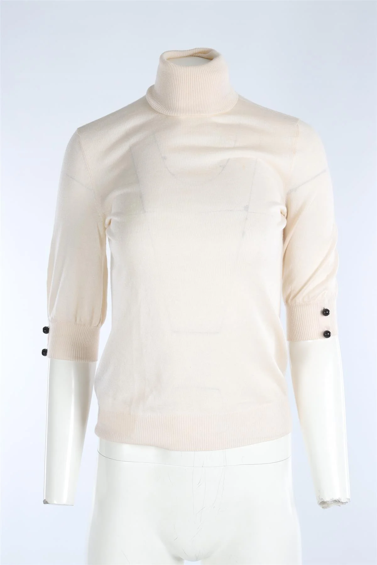 FENDI CREAM CASHMERE TOP IT 40 UK 8 - Image 2