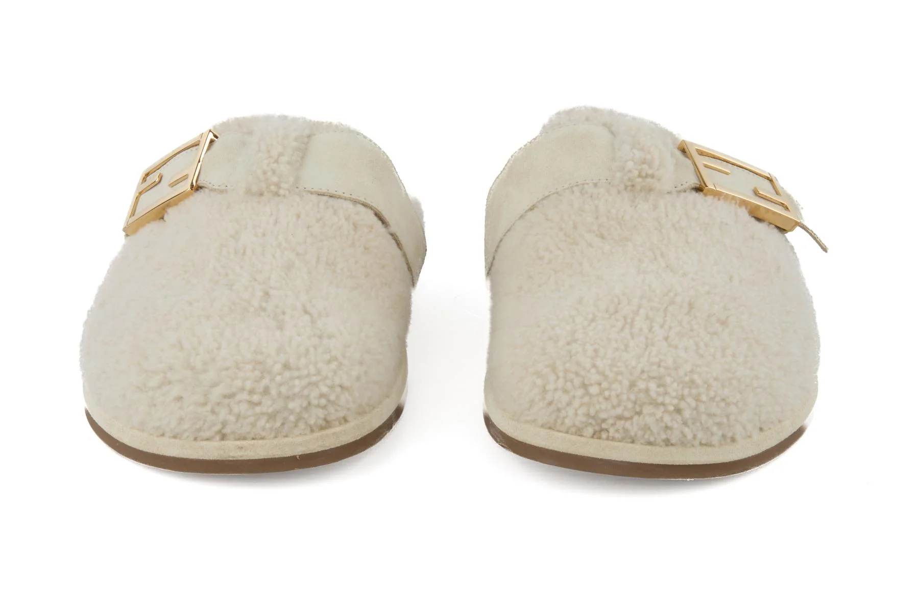 FENDI CREAM FFEEL SHEARLING MULES EU 38 UK 5 US 8 - Image 3