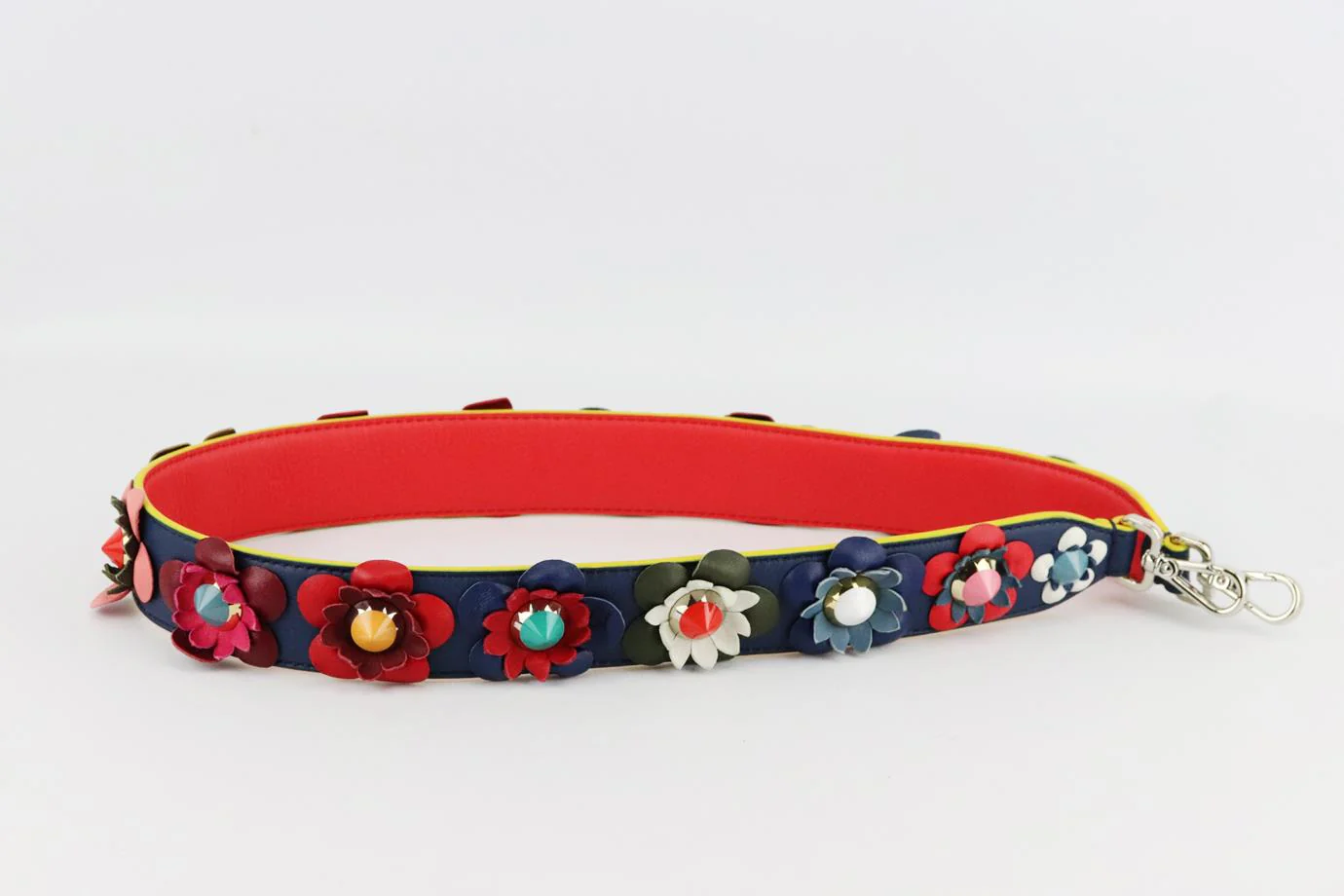 FENDI FLORAL APPLIQUÉD LEATHER BAG STRAP - Image 3