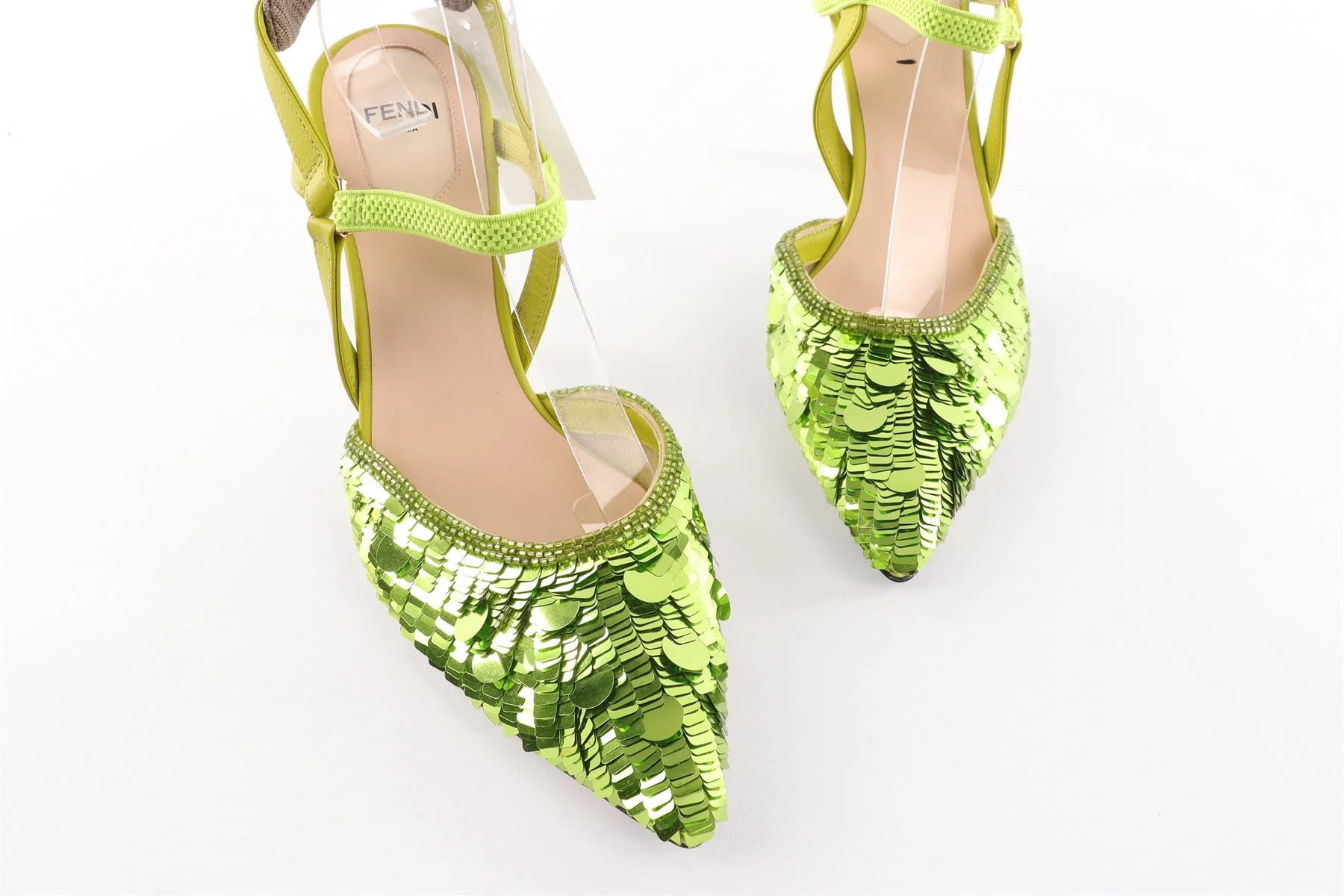 FENDI GREEN SEQUIN PUMPS EU 38 UK 5 US 8 - Image 4