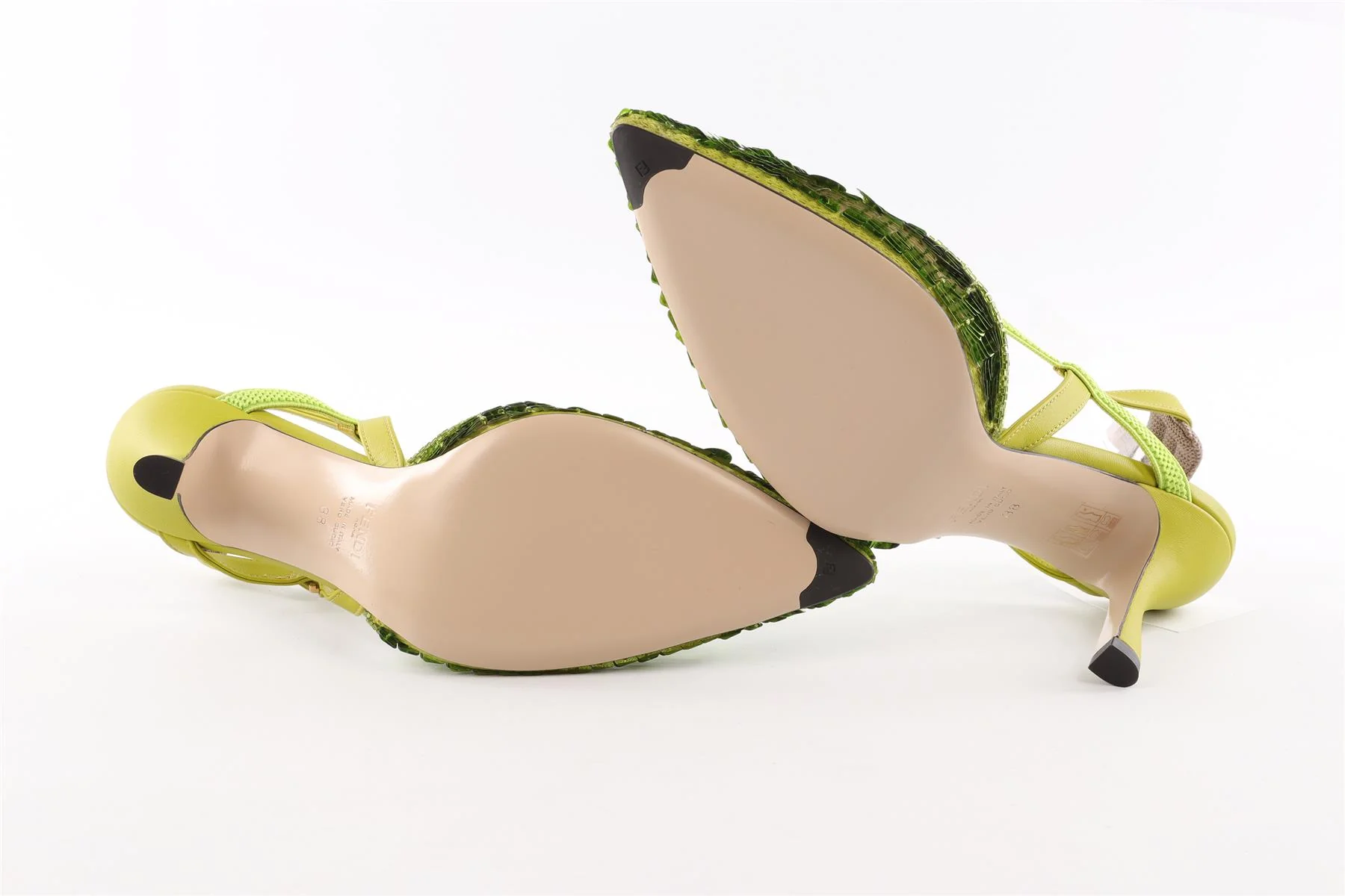 FENDI GREEN SEQUIN PUMPS EU 38 UK 5 US 8 - Image 6
