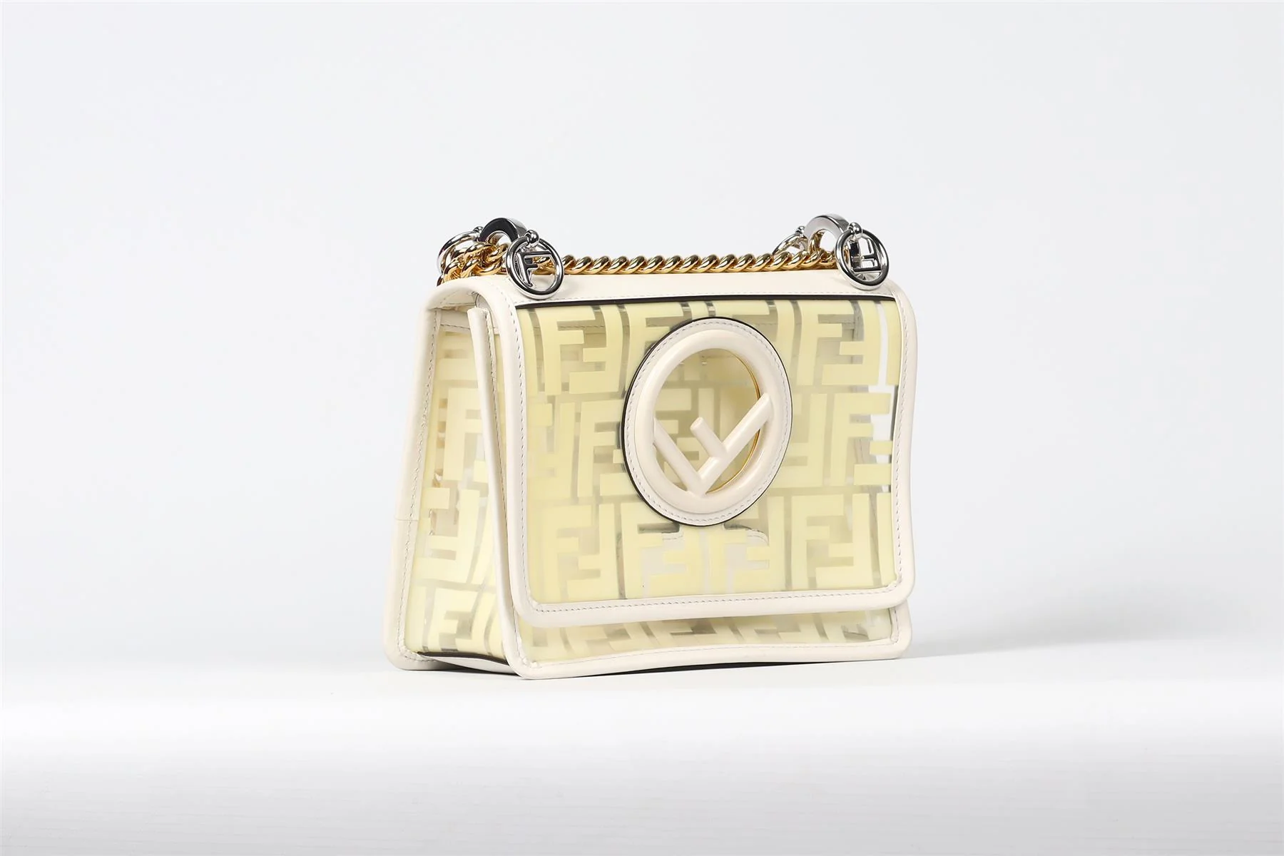 FENDI KAN I SMALL FF PVC AND LEATHER SHOULDER BAG - Image 3
