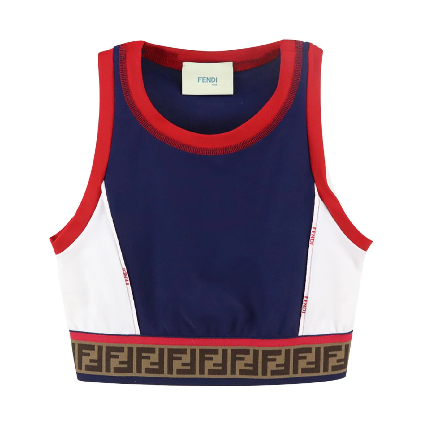 FENDI KIDS GIRLS FF STRETCH CROP TOP 6 YEARS