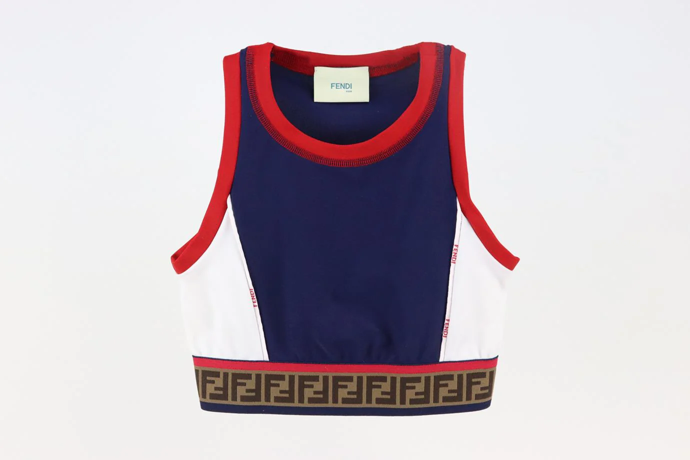 FENDI KIDS GIRLS FF STRETCH CROP TOP 6 YEARS - Image 2