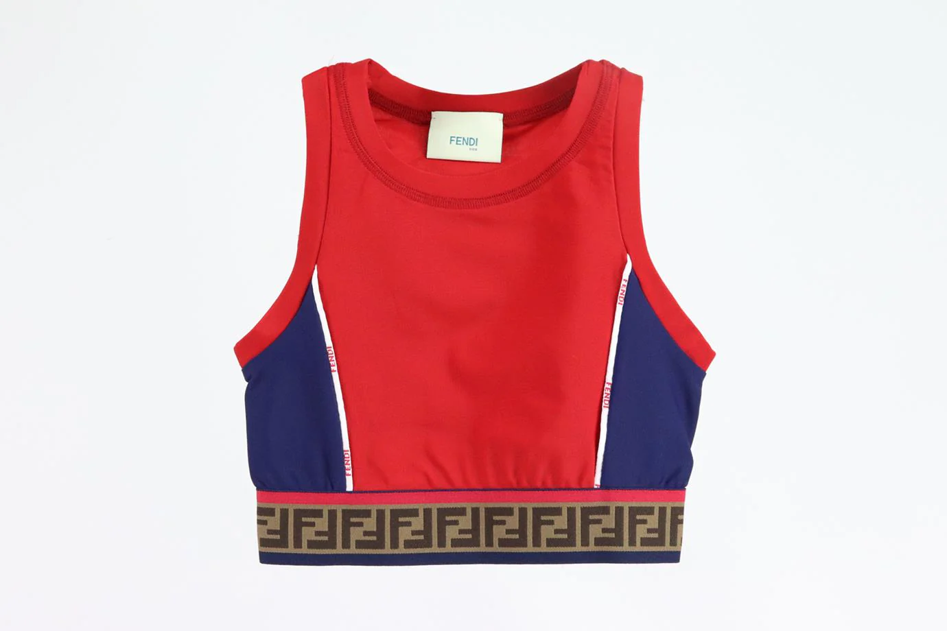 FENDI KIDS GIRLS FF STRETCH CROP TOP 6 YEARS - Image 2