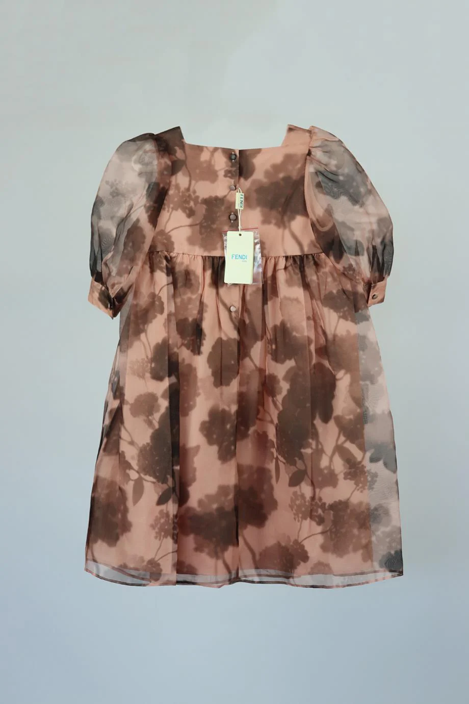 FENDI KIDS GIRLS FLORAL SILK DRESS 8 YEARS - Image 3