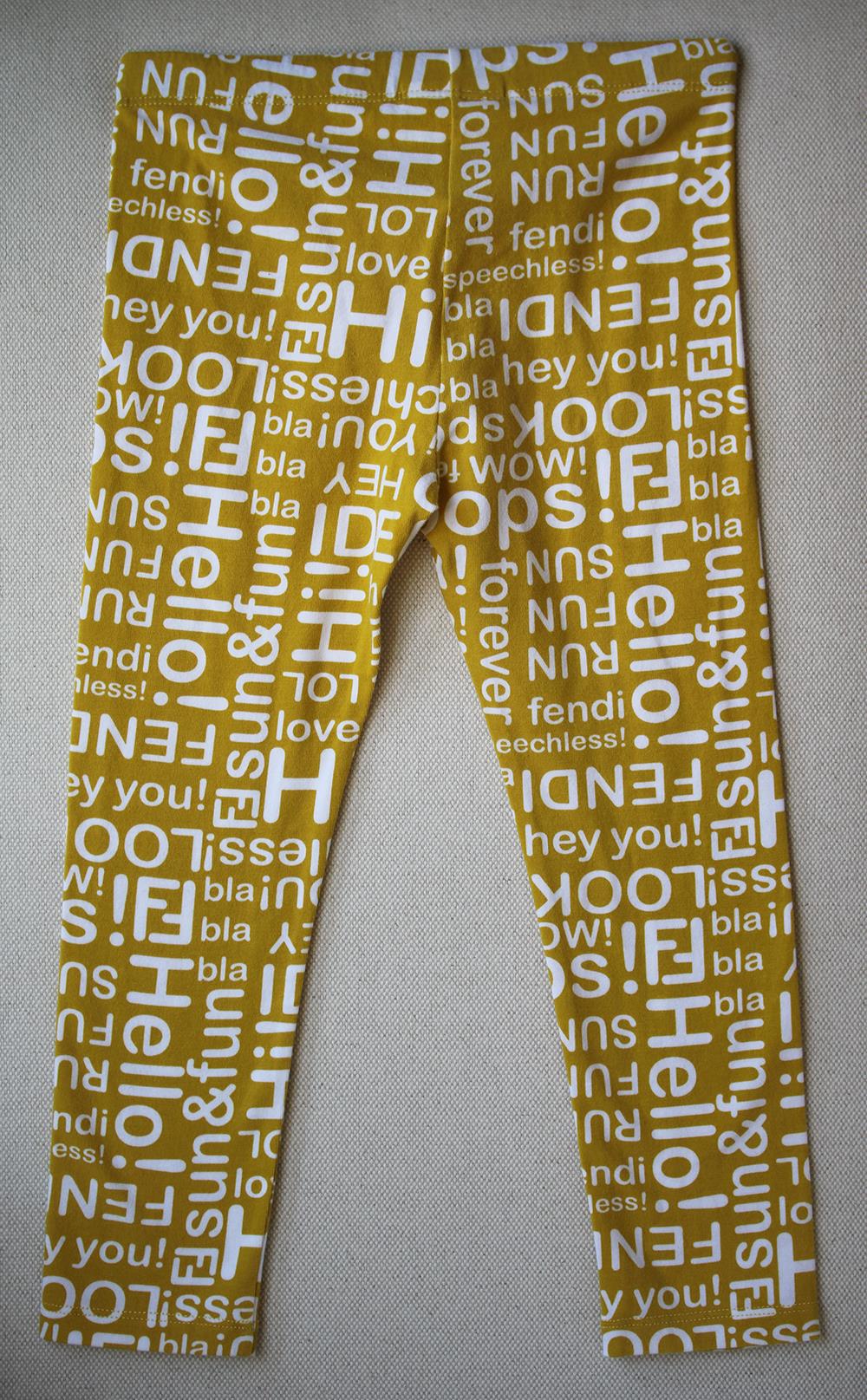 FENDI KIDS GIRLS TEXT LEGGINGS 4 YEARS - Image 3