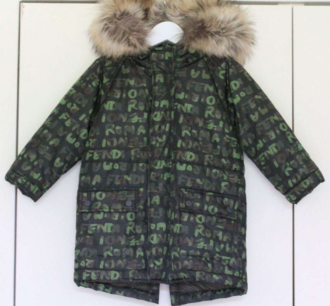 FENDI KIDS PADDED ROMA COAT WITH FUR TRIM 3 YEARS - Image 4