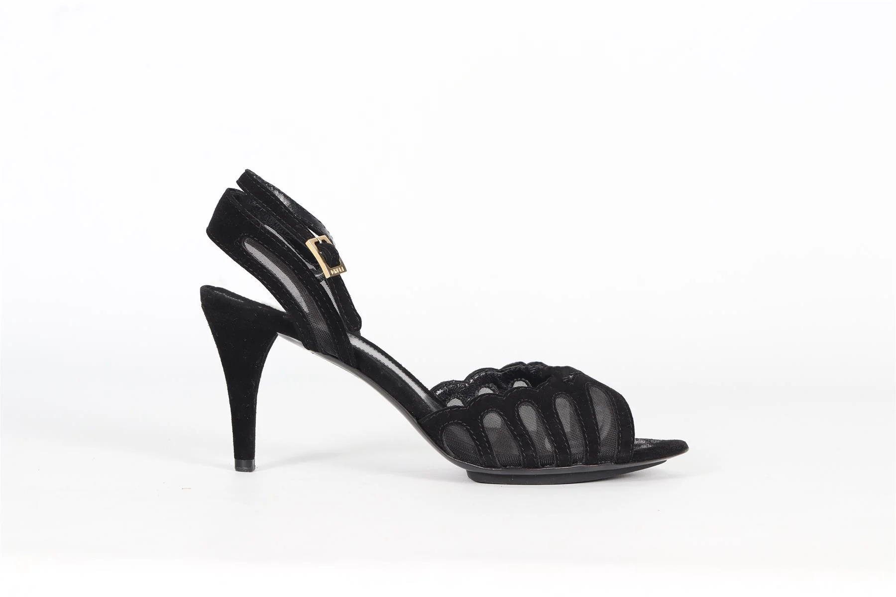 FENDI MESH AND SUEDE SANDALS EU 37 UK 4 US 7 - Image 2