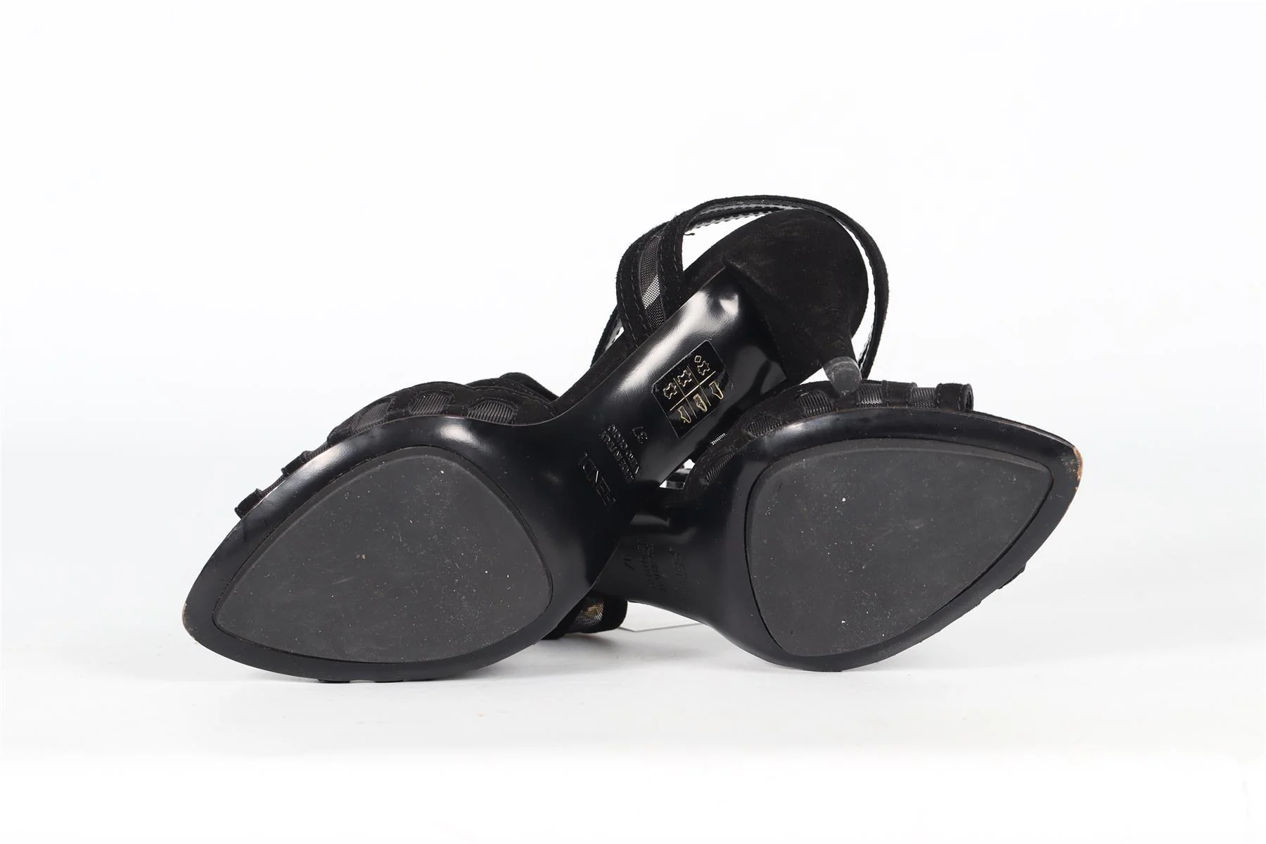 FENDI MESH AND SUEDE SANDALS EU 37 UK 4 US 7 - Image 5