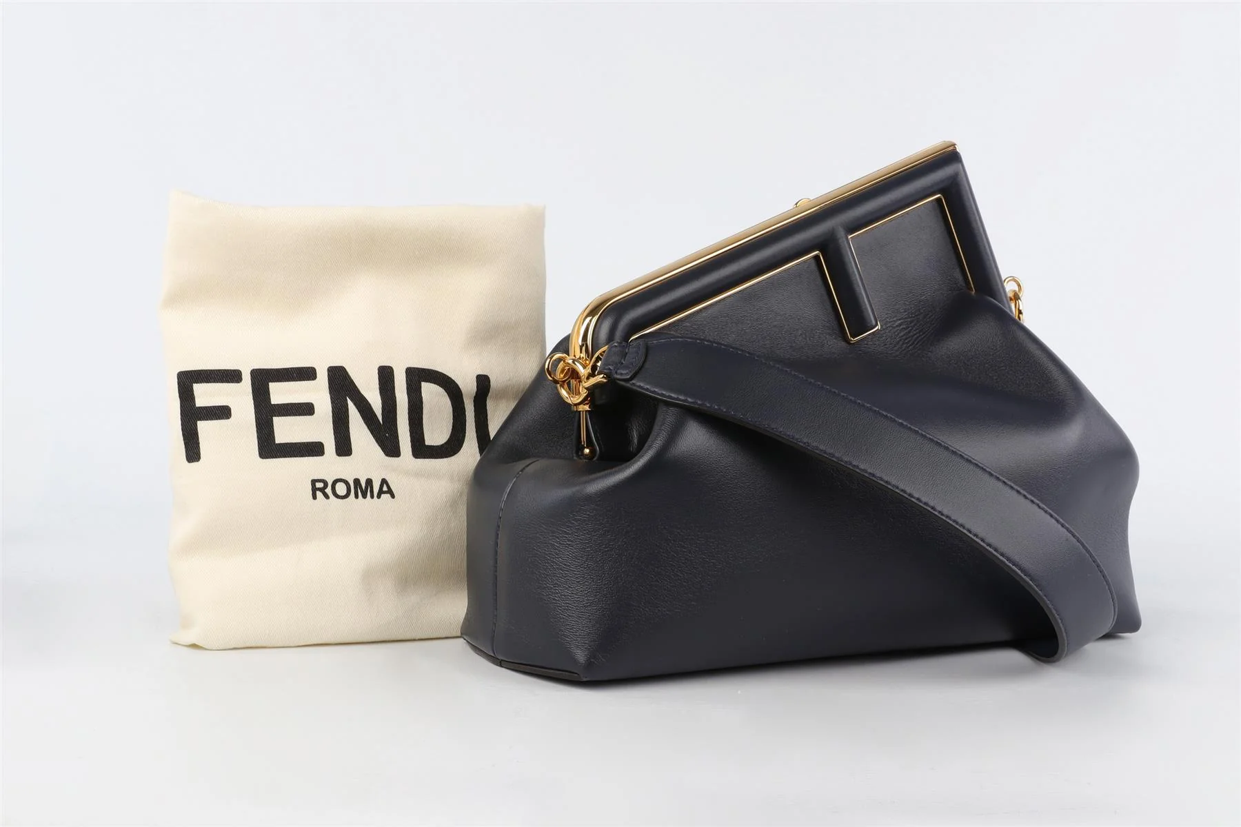 FENDI NAVY FIRST MEDIUM LEATHER SHOULDER BAG - Image 12