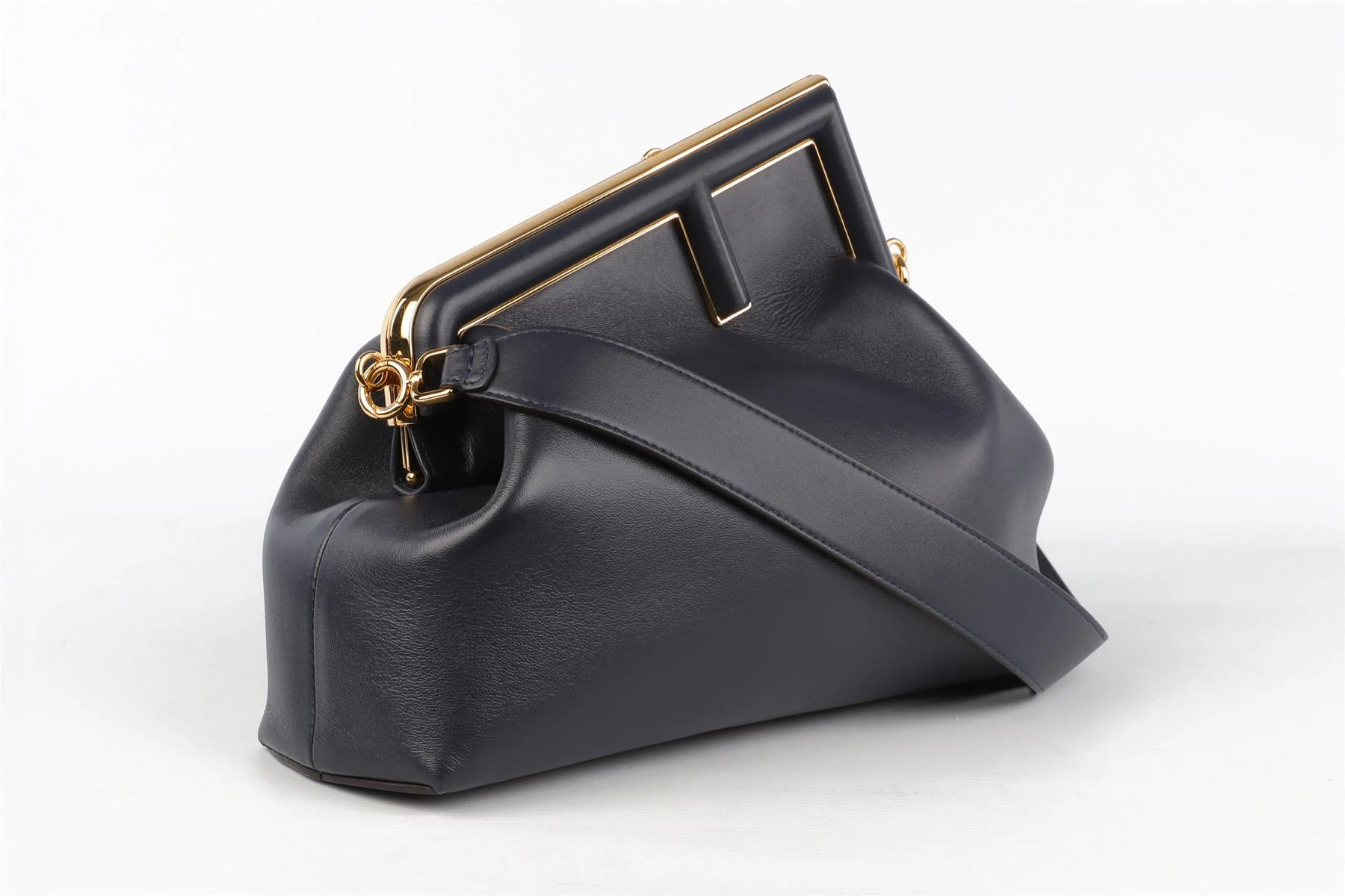 FENDI NAVY FIRST MEDIUM LEATHER SHOULDER BAG - Image 4