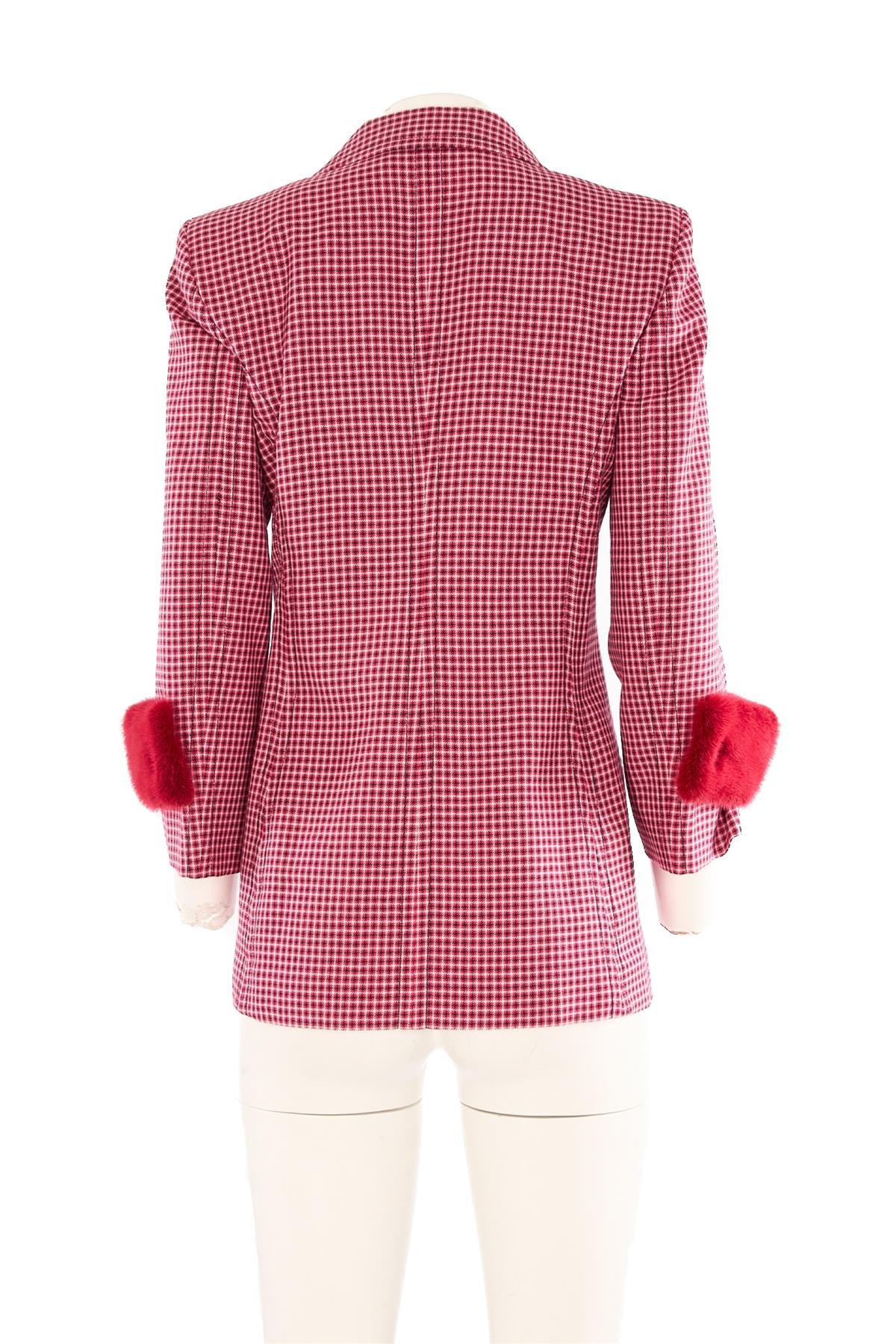 FENDI RED WOOL BLAZER IT 42 UK 10 - Image 4