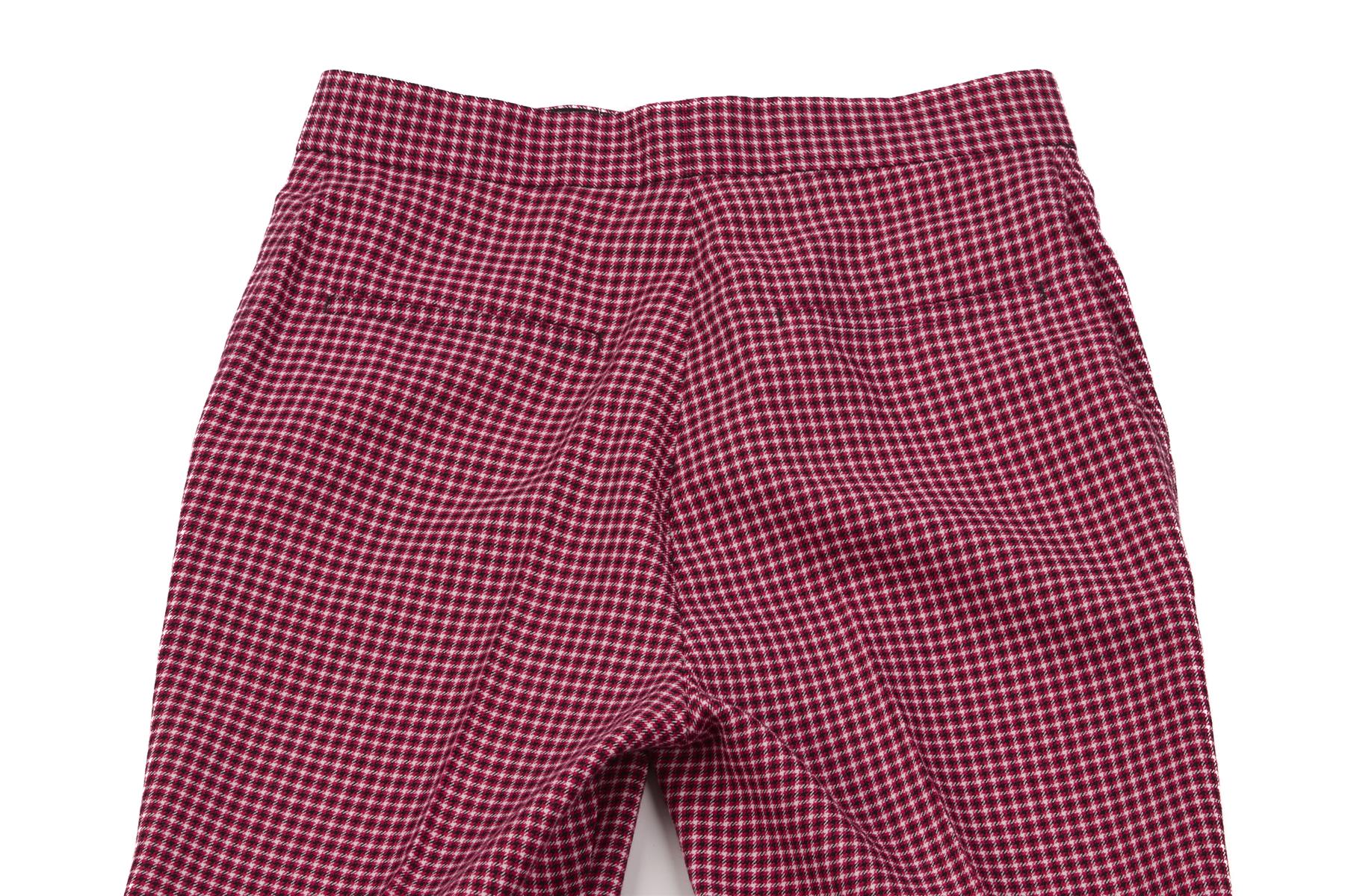 FENDI RED WOOL WIDE LEG PANTS IT 40 UK 8 - Image 5