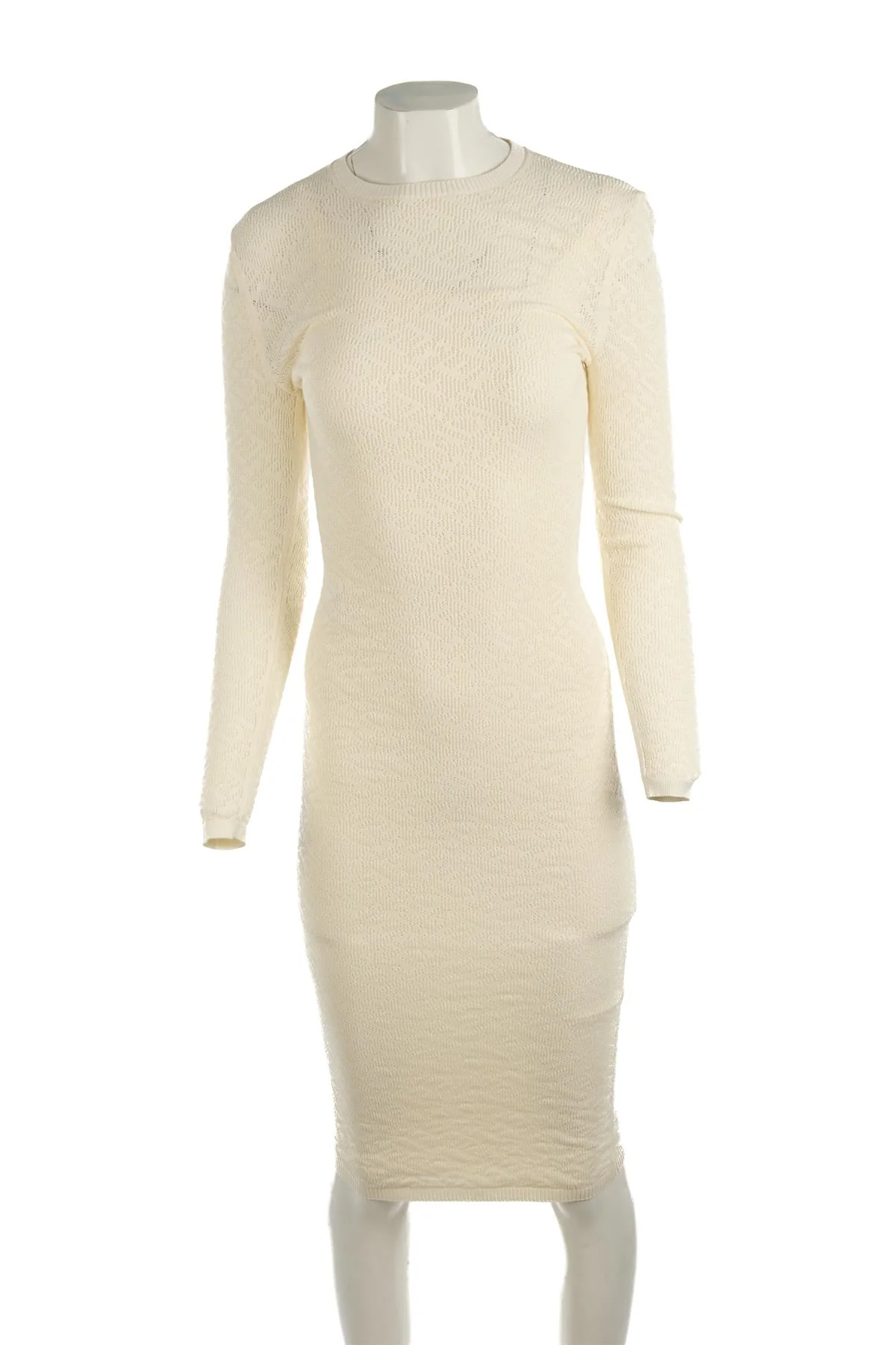 FENDI + SKIMS IVORY KNIT MIDI DRESS IT 38 UK 6 - Image 2