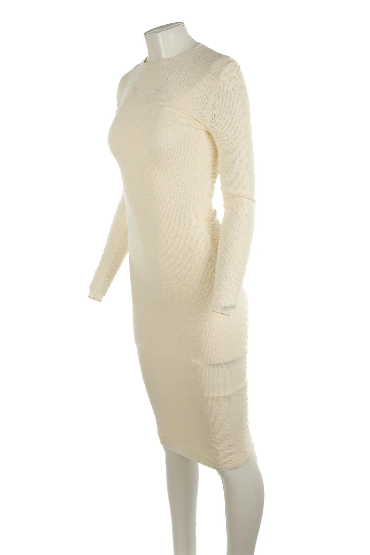 FENDI + SKIMS IVORY KNIT MIDI DRESS IT 38 UK 6 - Image 3