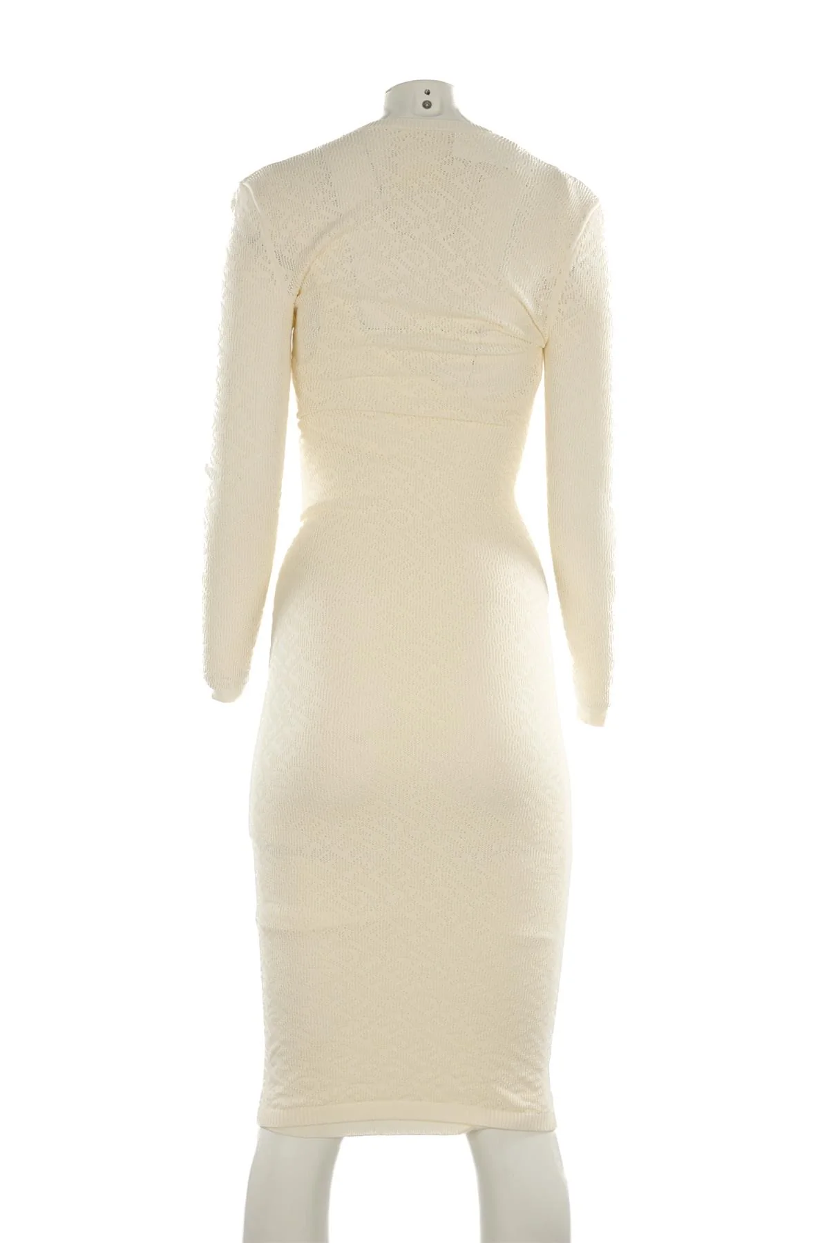 FENDI + SKIMS IVORY KNIT MIDI DRESS IT 38 UK 6 - Image 4