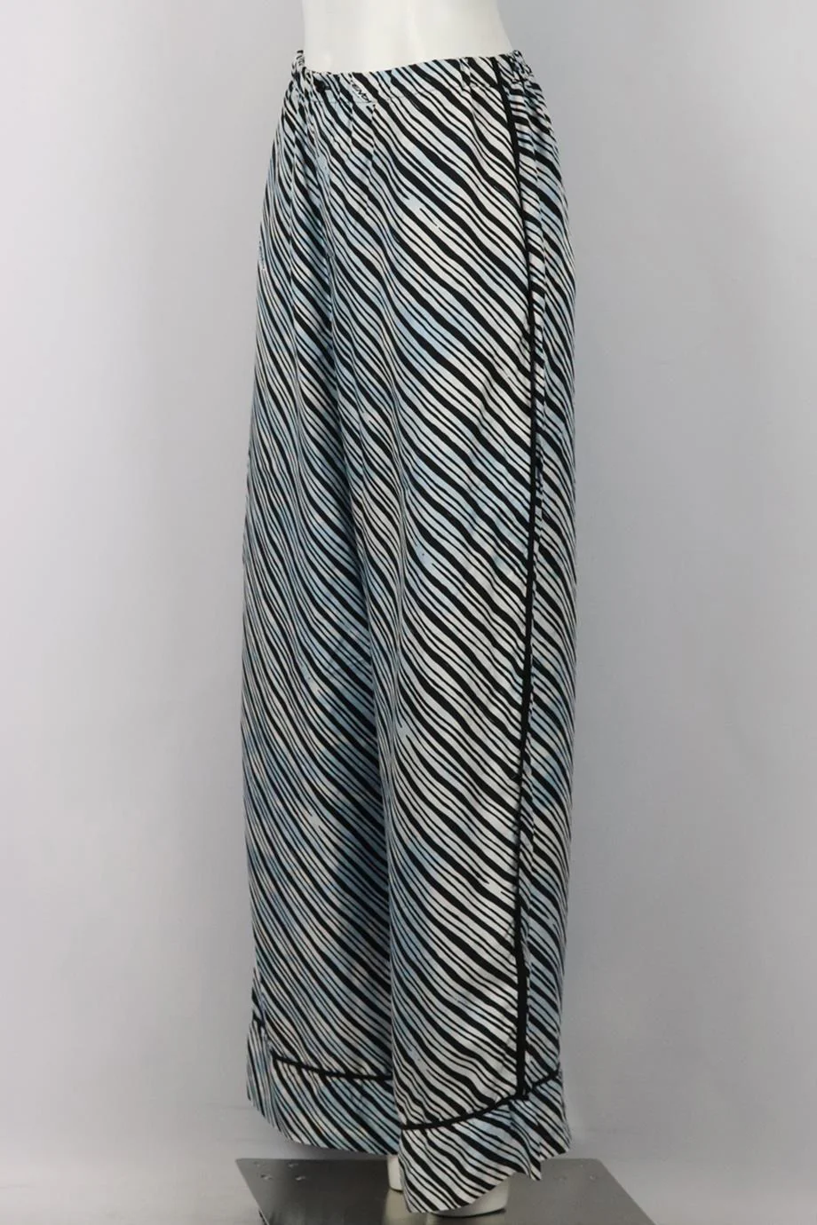 FENDI STRIPED SILK WIDE LEG PANTS IT 42 UK 10 - Image 3