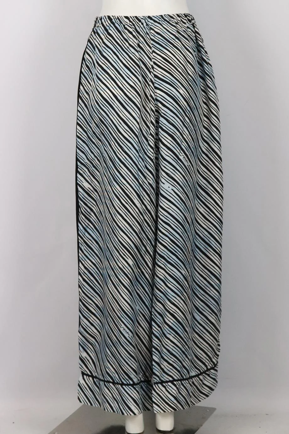 FENDI STRIPED SILK WIDE LEG PANTS IT 42 UK 10 - Image 4