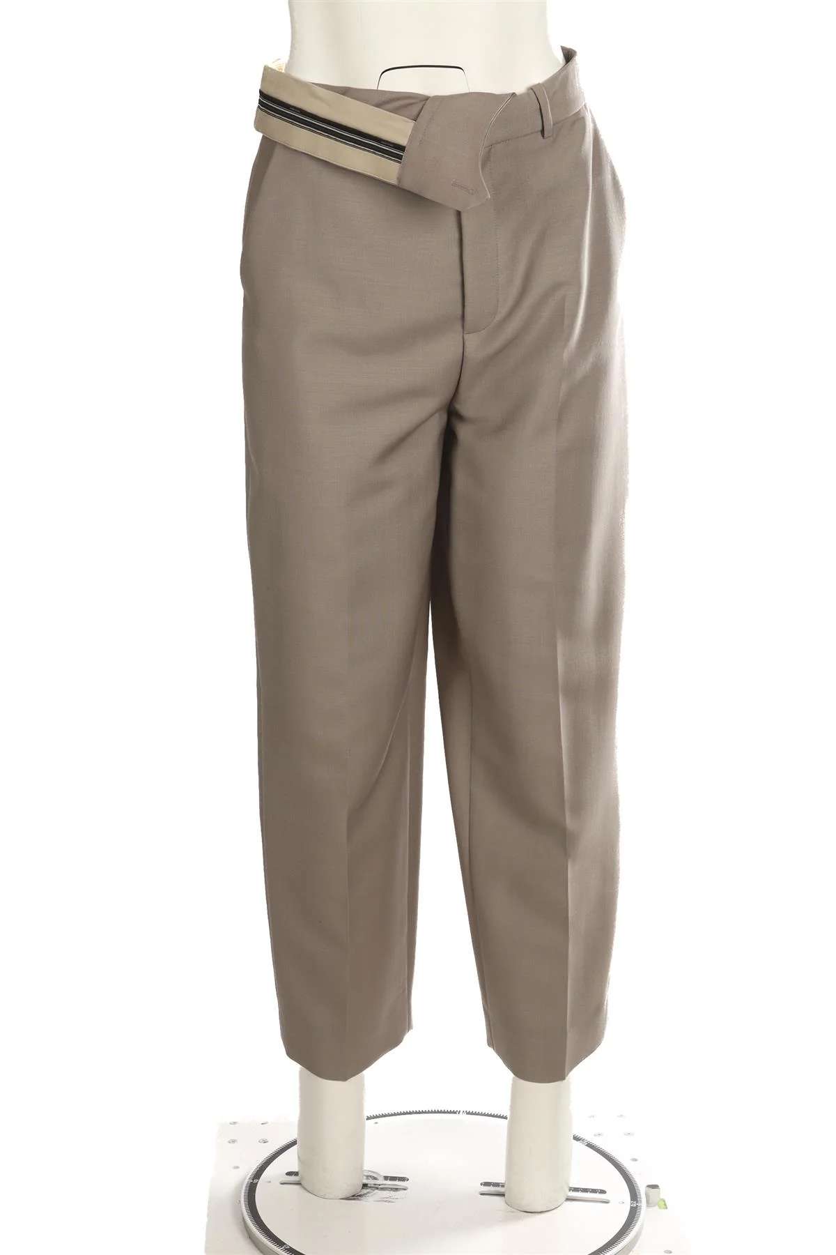 FENDI TAUPE WOOL STRAIGHT LEG PANTS IT 40 UK 8 - Image 2