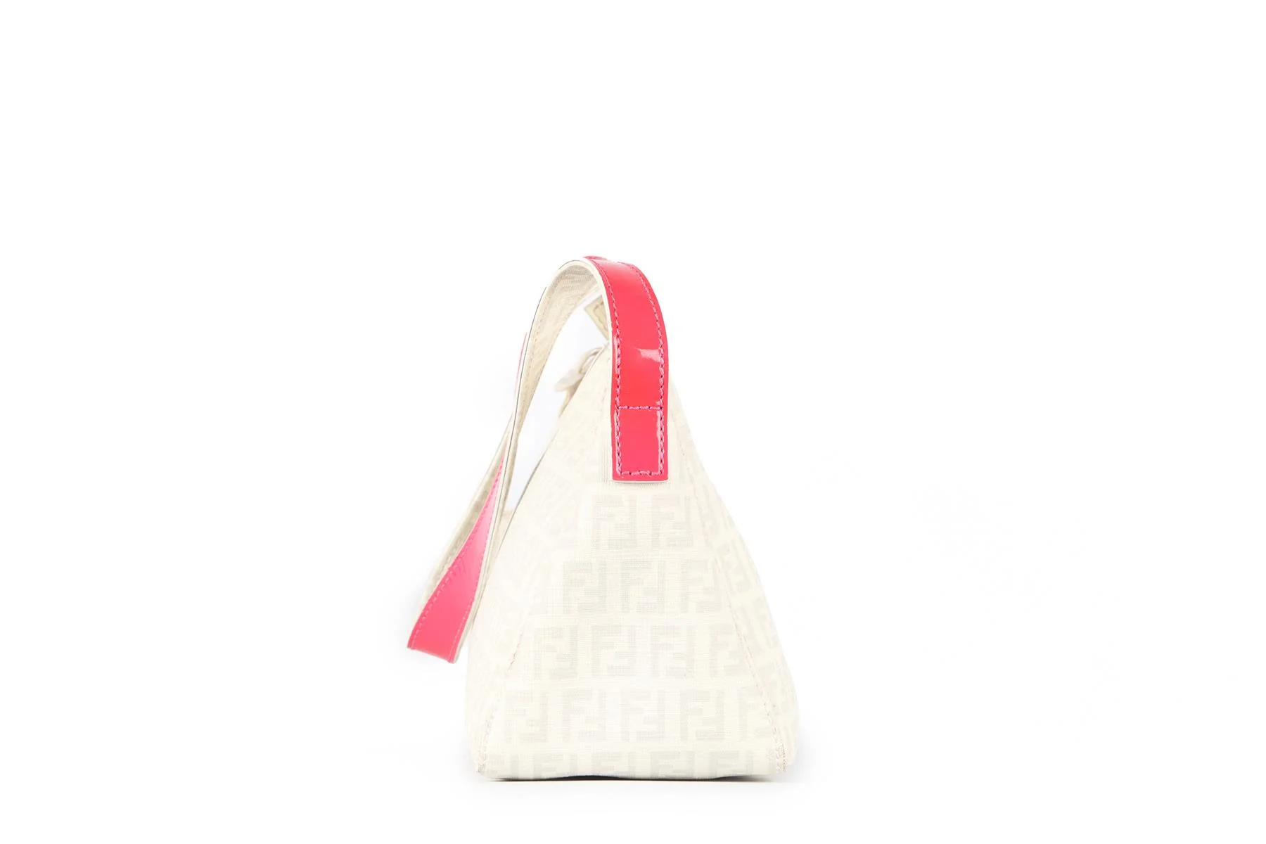 FENDI WHITE ZUCCHINO FF CANVAS SHOULDER BAG - Image 4