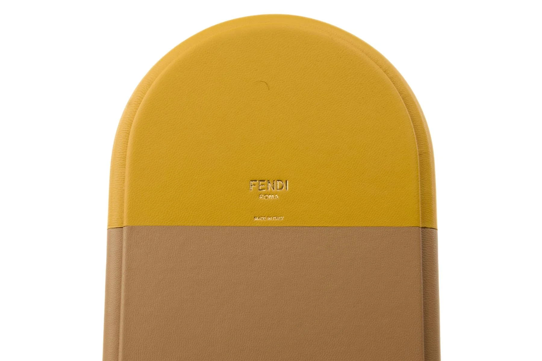 FENDI YELLOW O'LOCK OVAL LEATHER TRAY - Image 7