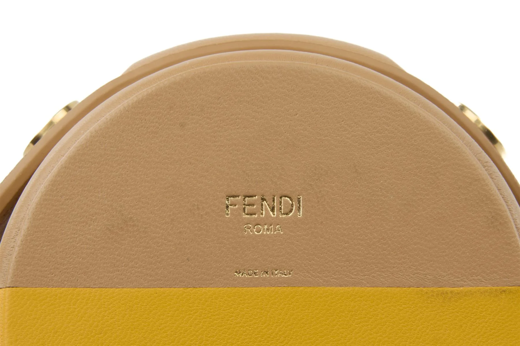 FENDI YELLOW O'LOCK OVAL LEATHER TRINKET BOX - Image 10